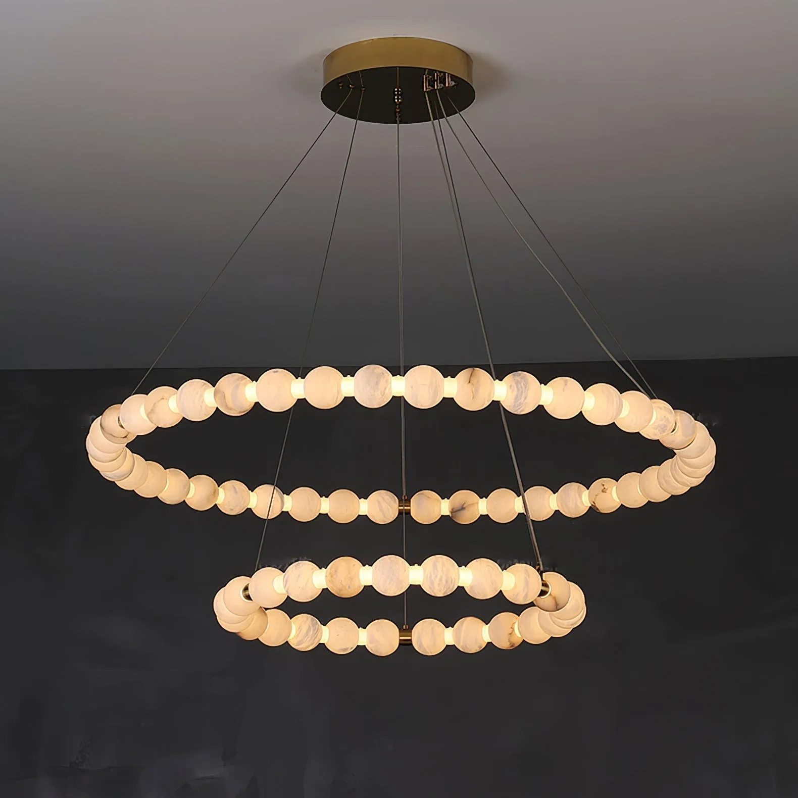 Luminous Alabaster Ring Chandelier custom chandeliers