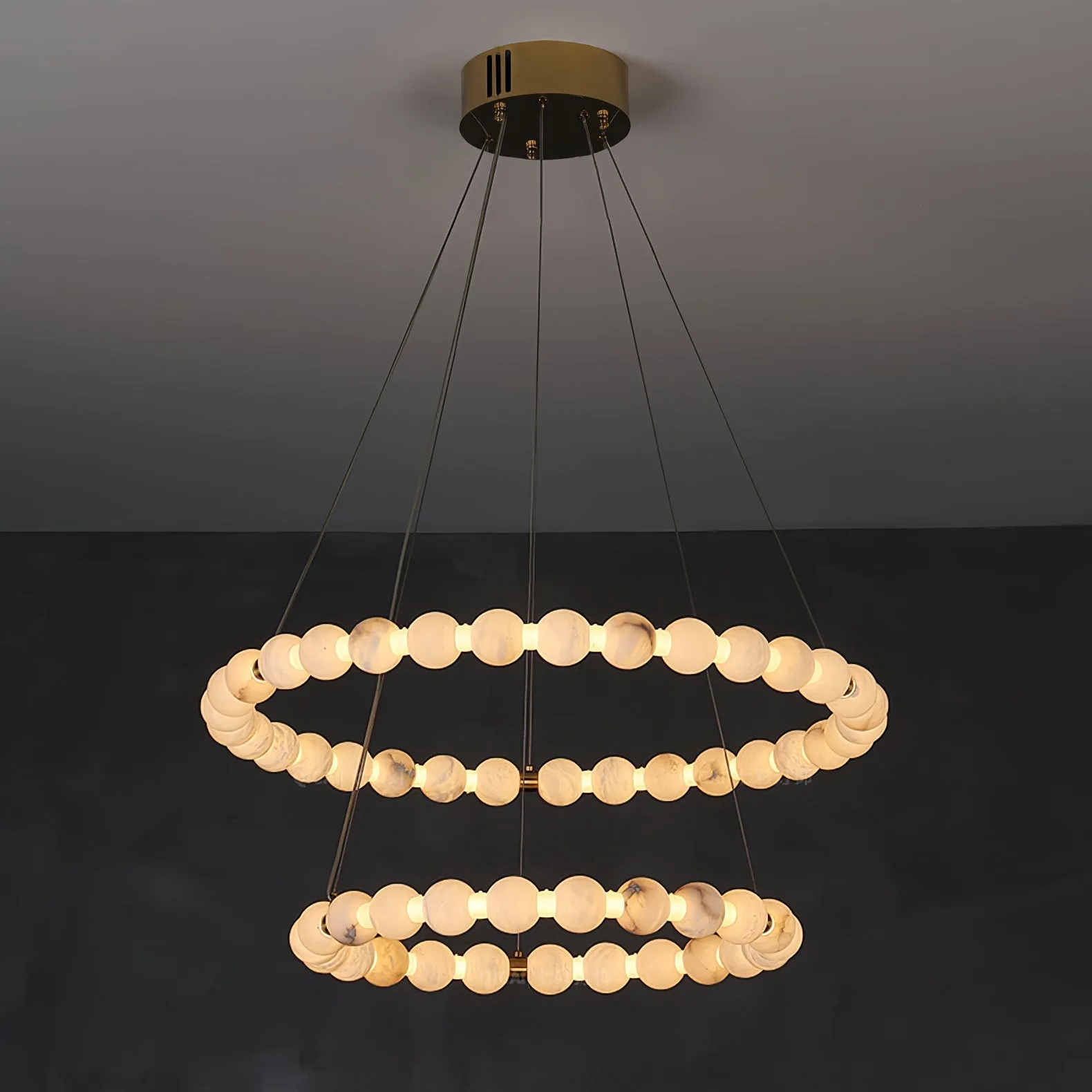 Luminous Alabaster Ring Chandelier image 2