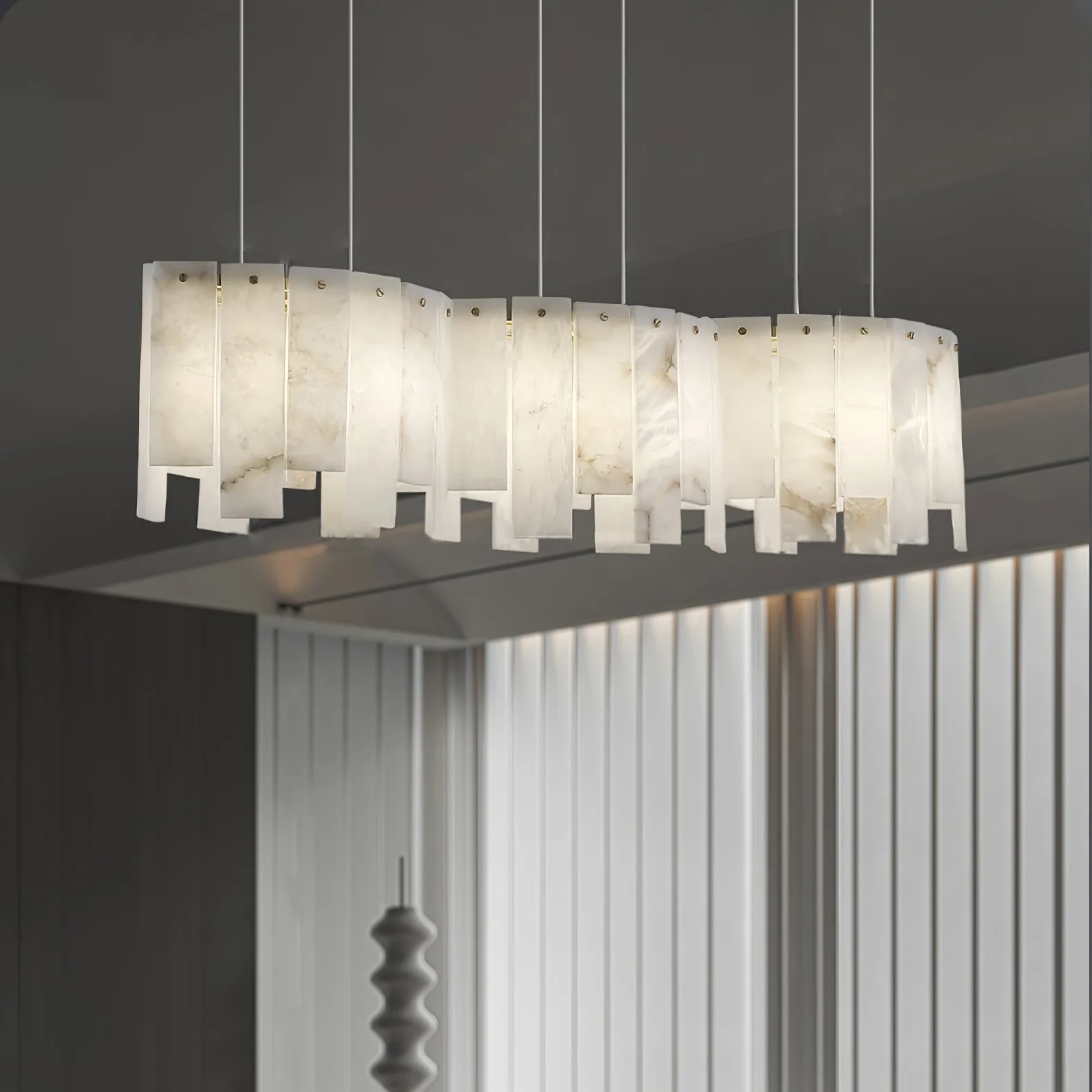 Luminous Alabaster Linear Chandelier image 2