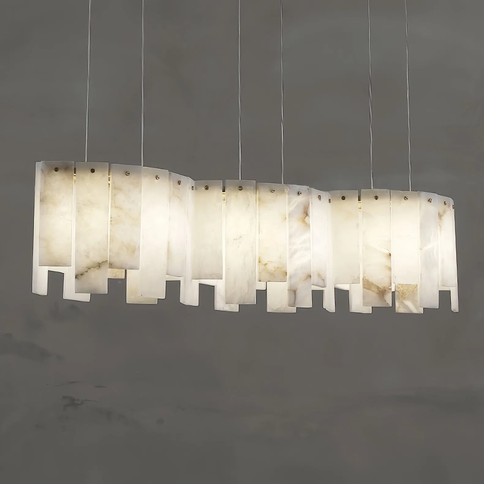 Luminous Alabaster Linear Chandelier custom chandeliers