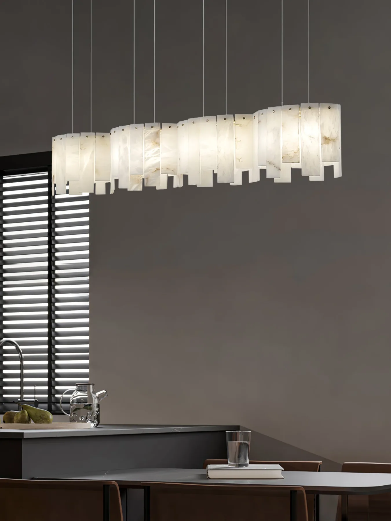 Luminous Alabaster Linear Chandelier image 4