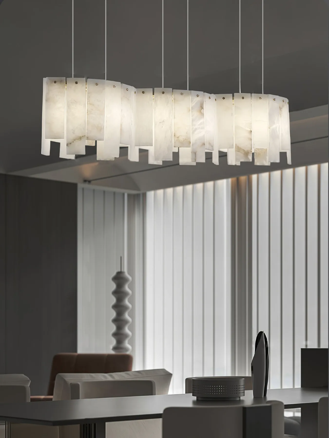 Luminous Alabaster Linear Chandelier image 5