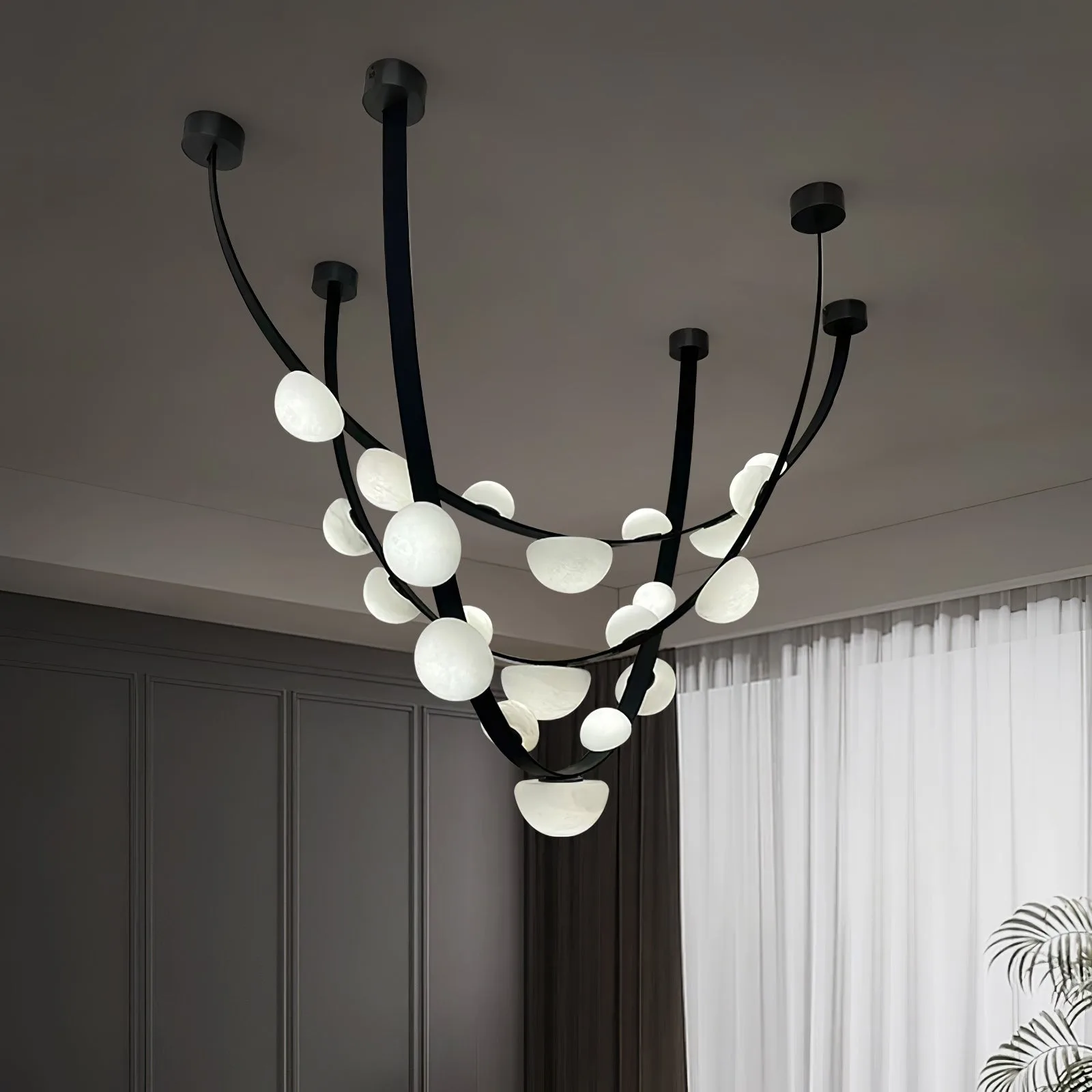 Arcadia Alabaster Branch Chandelier custom chandeliers
