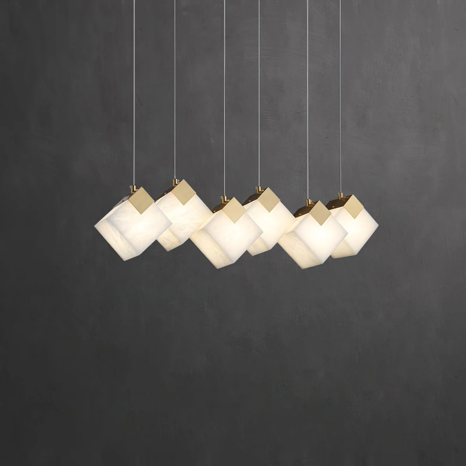 Luminous Alabaster Cube Chandelier custom chandeliers
