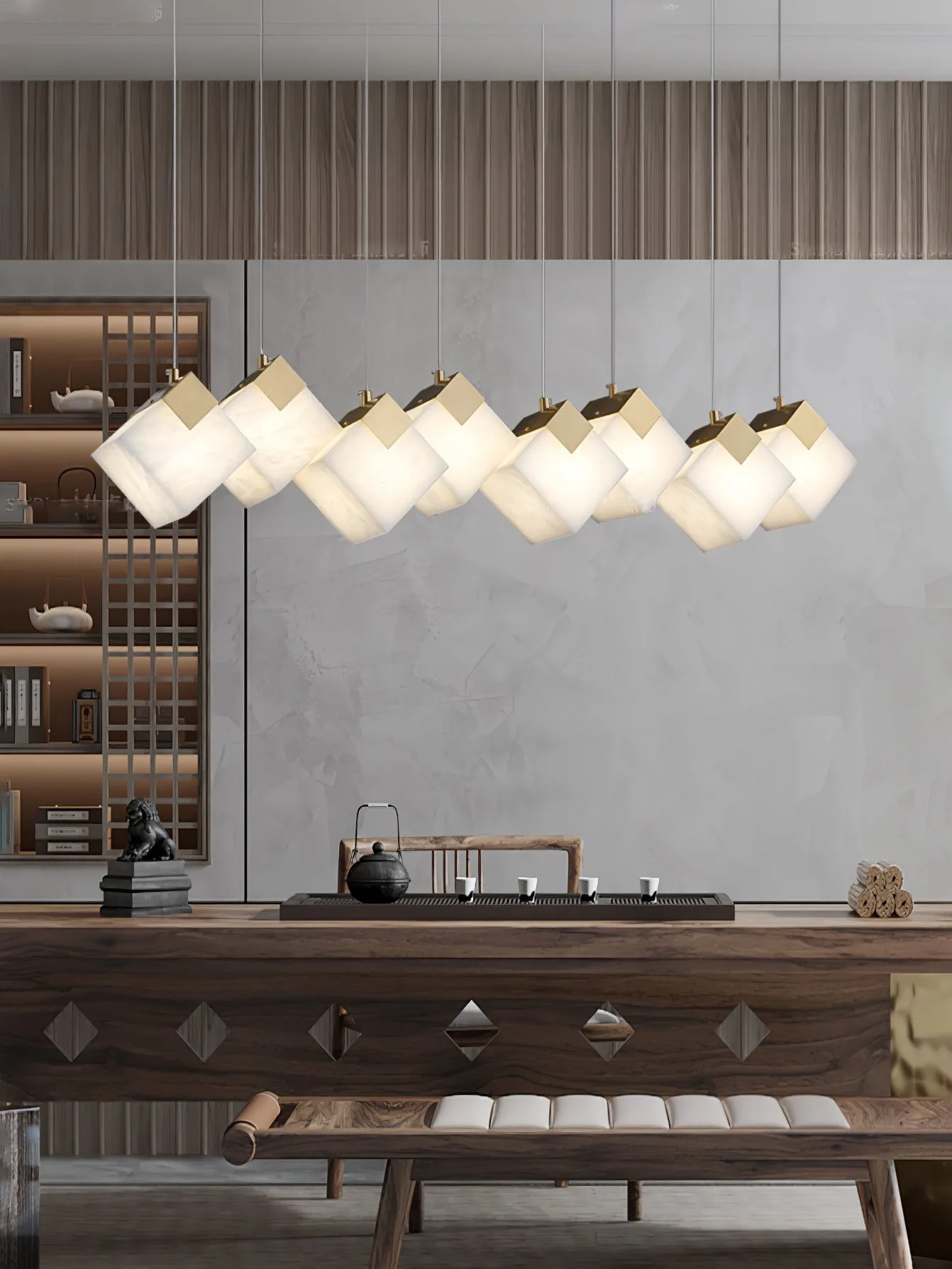 Luminous Alabaster Cube Chandelier image 8