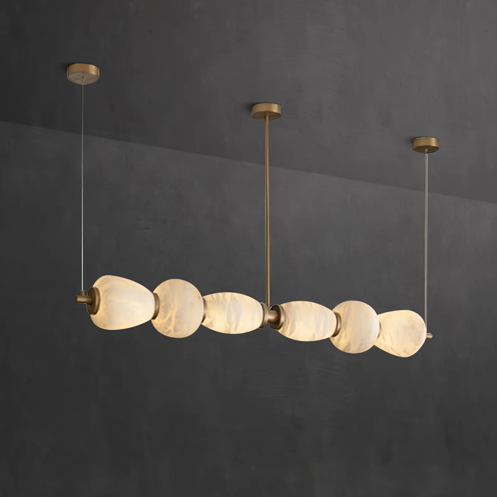 Luminous Alabaster Linear Chandelier custom chandeliers