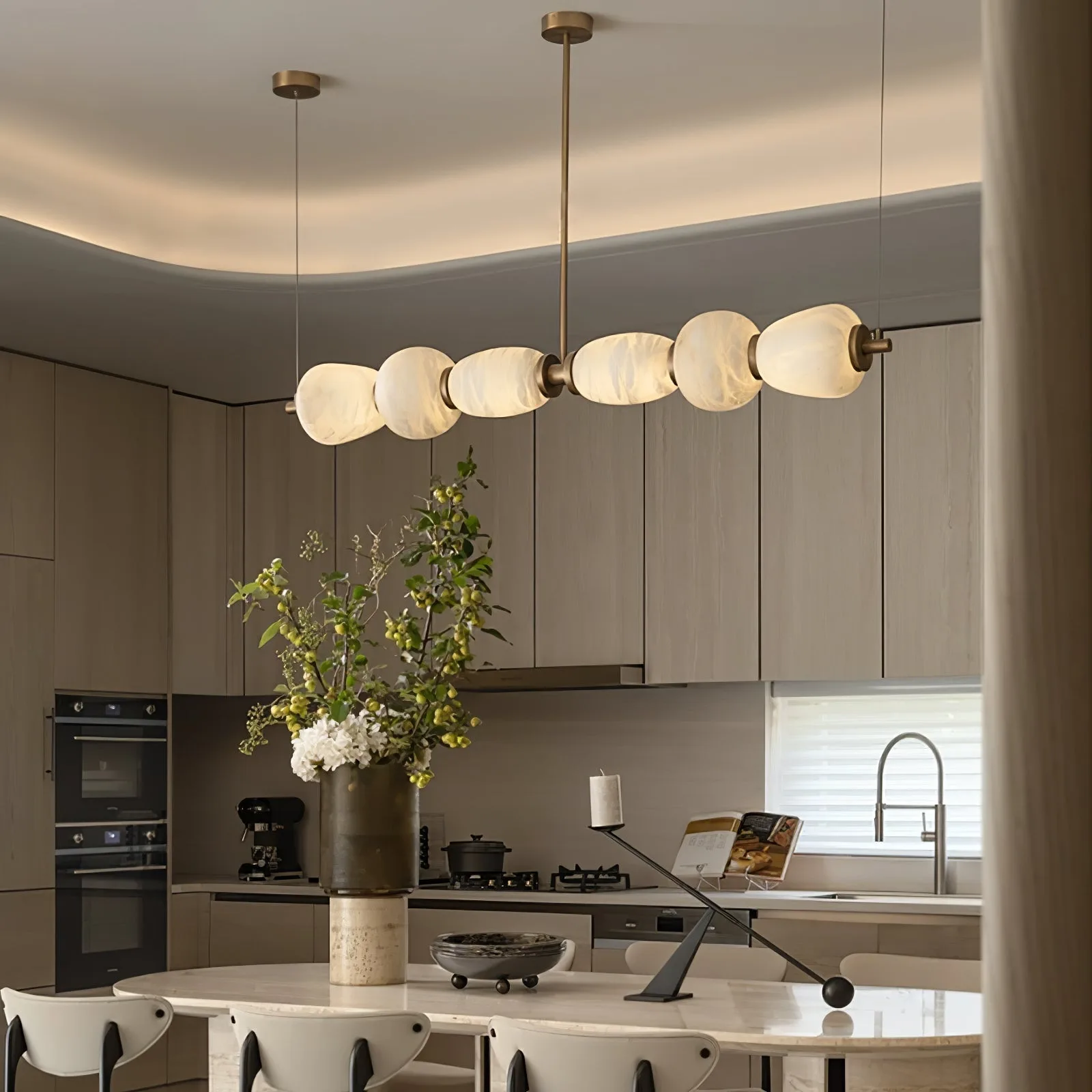 Luminous Alabaster Linear Chandelier image 3