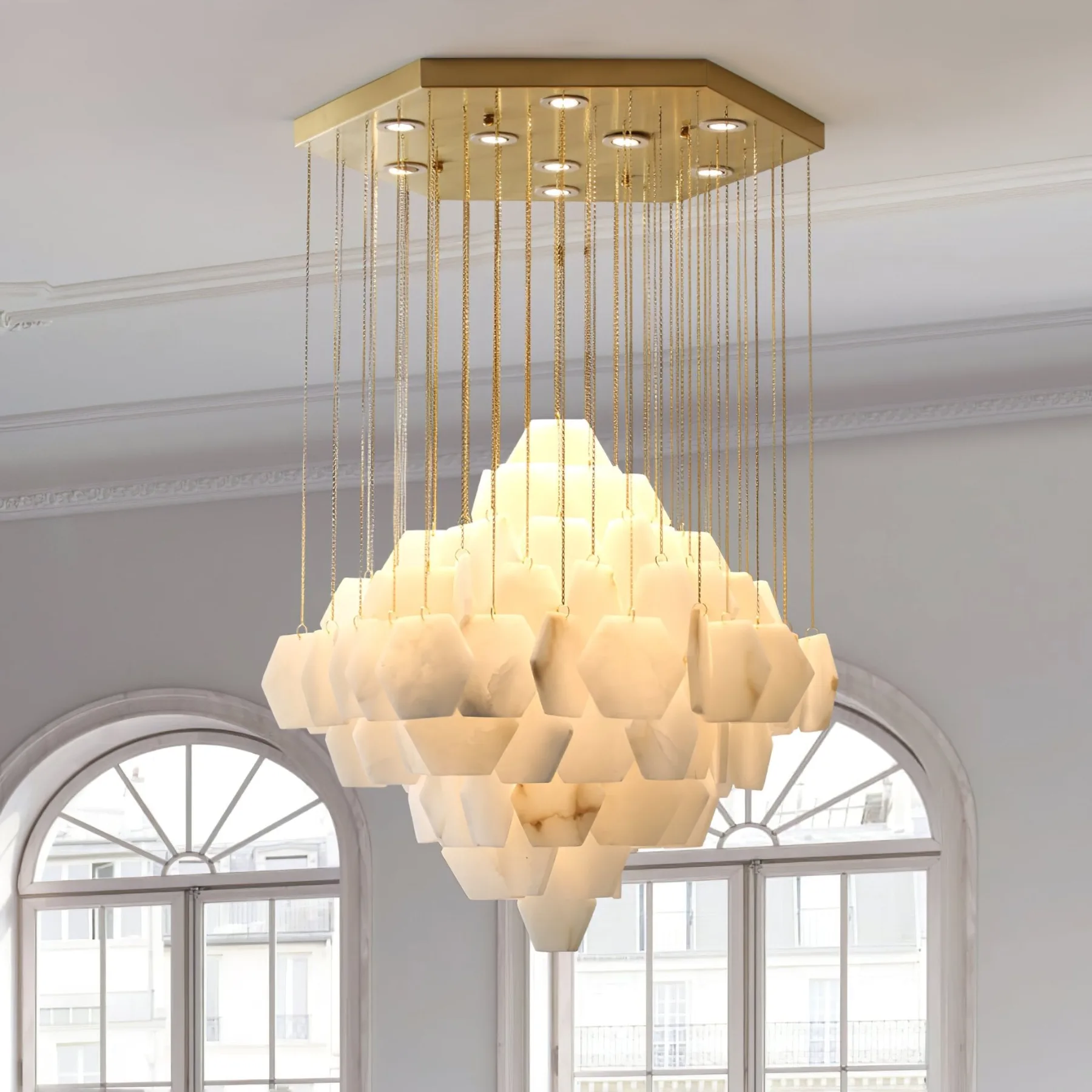 Luminous Alabaster Cluster Chandelier image 7