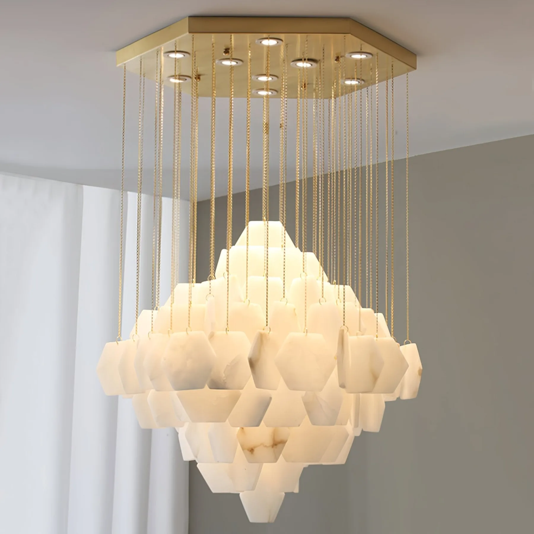 Luminous Alabaster Cluster Chandelier image 6