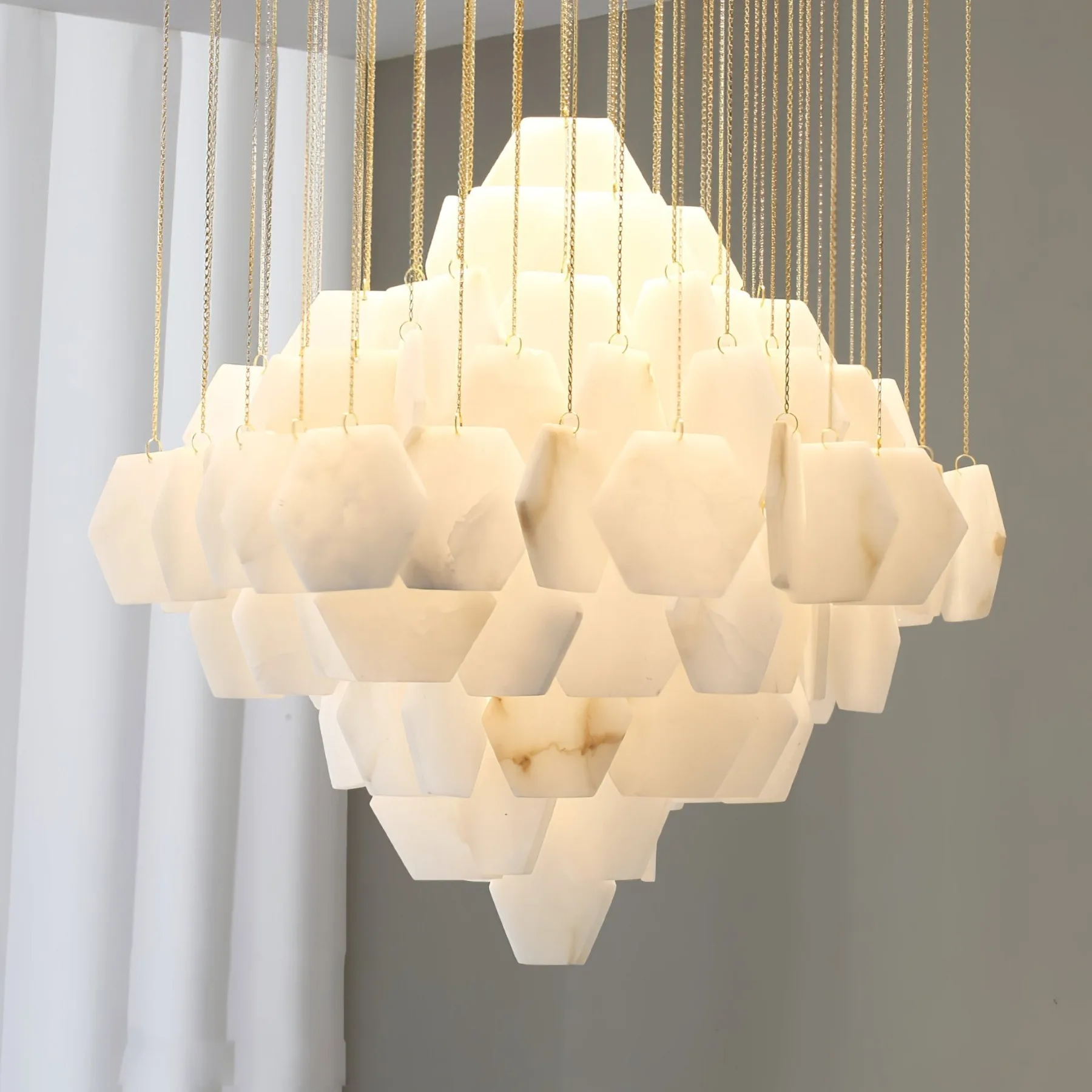Luminous Alabaster Cluster Chandelier image 5