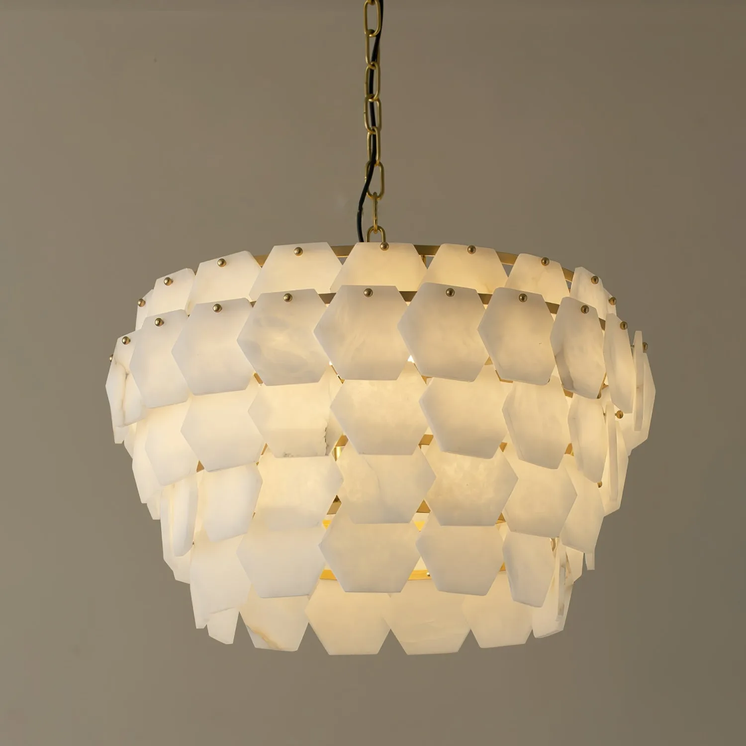 Luminous Alabaster Scale Chandelier custom chandeliers