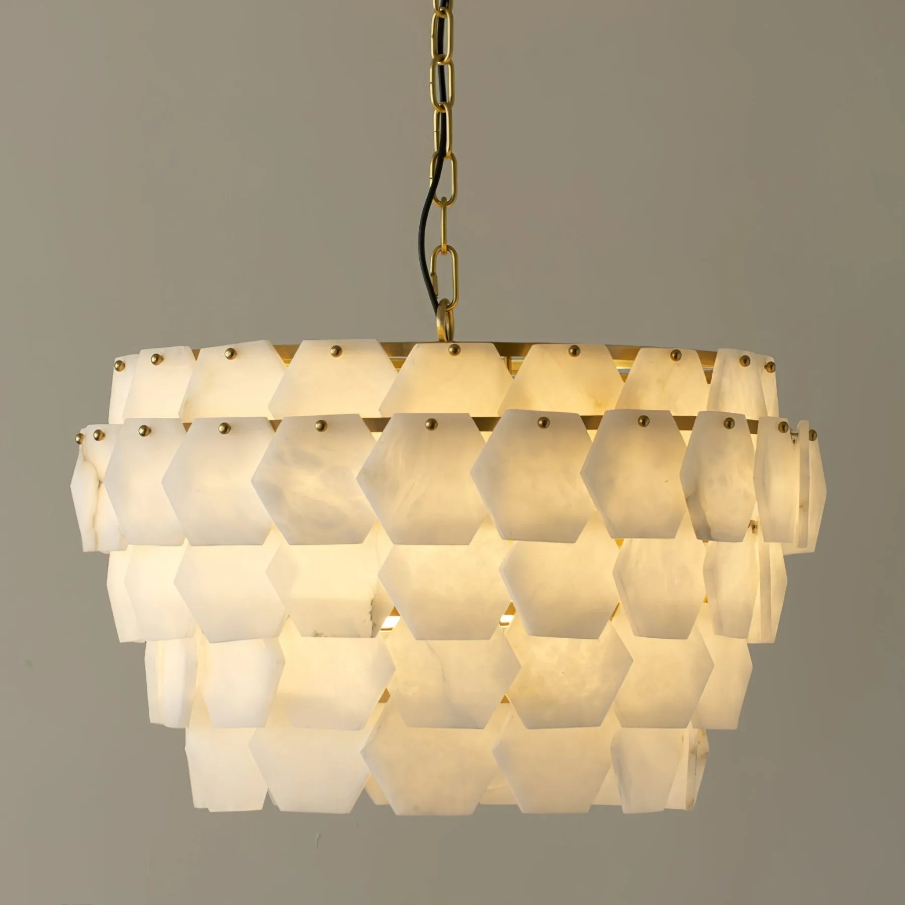 Luminous Alabaster Scale Chandelier image 5