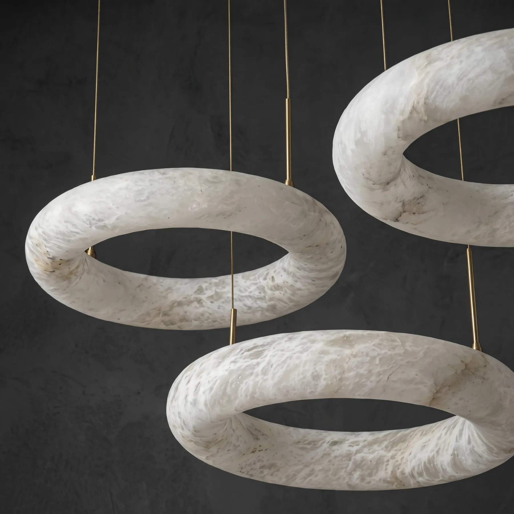 Halo Alabaster Ring Chandelier image 2