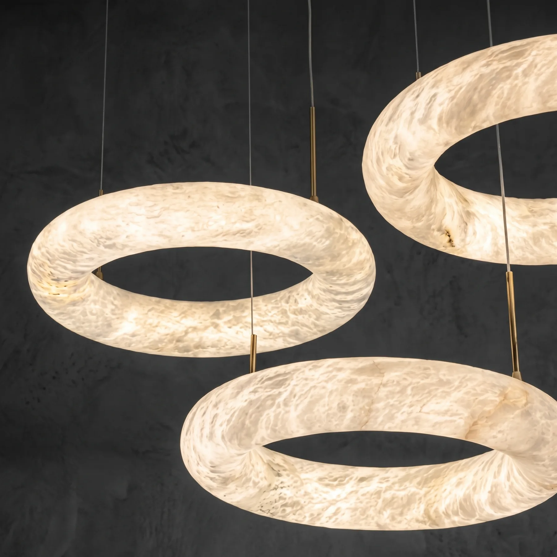 Halo Alabaster Ring Chandelier custom chandeliers