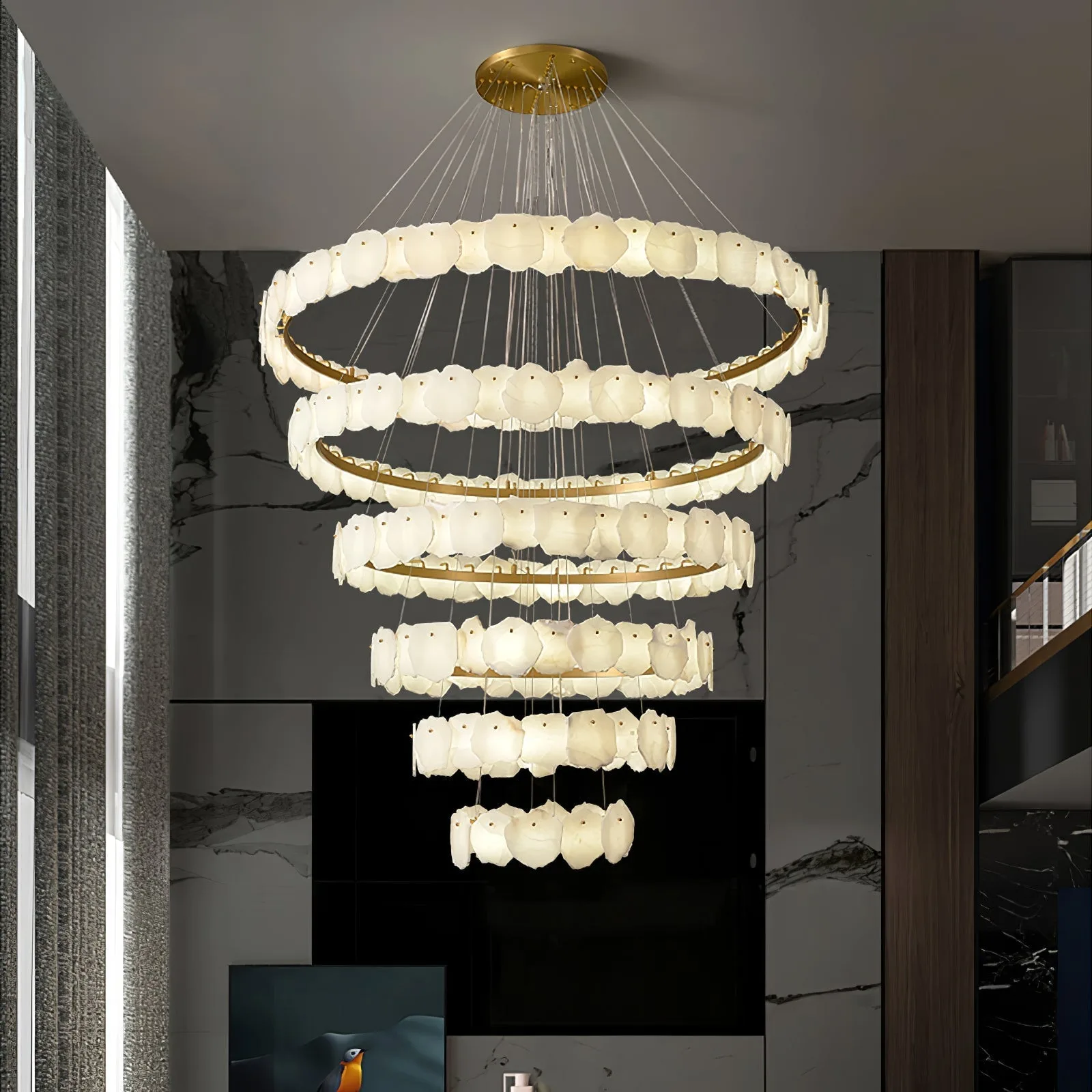Luminous Alabaster Ring Chandelier image 2
