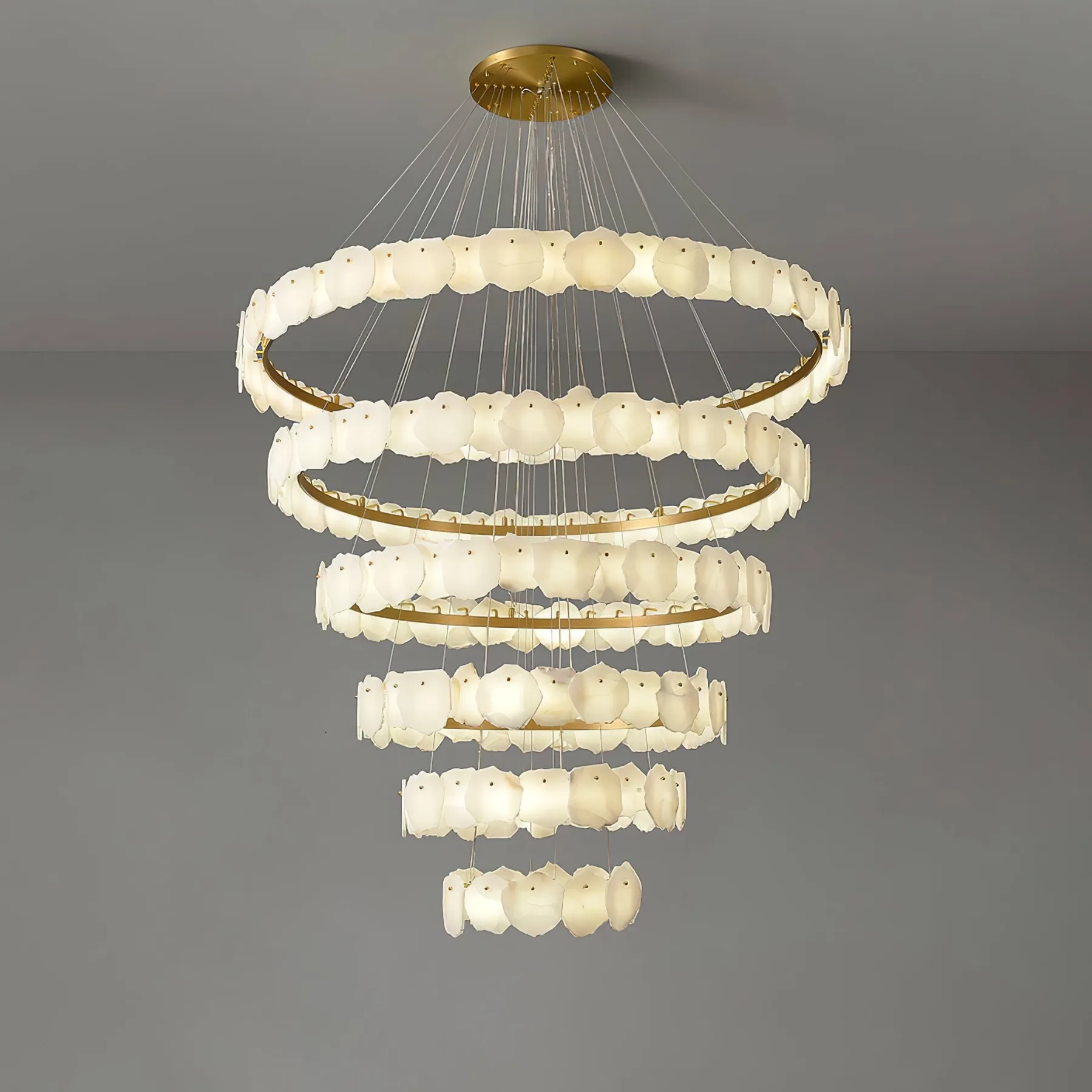 Luminous Alabaster Ring Chandelier image 5
