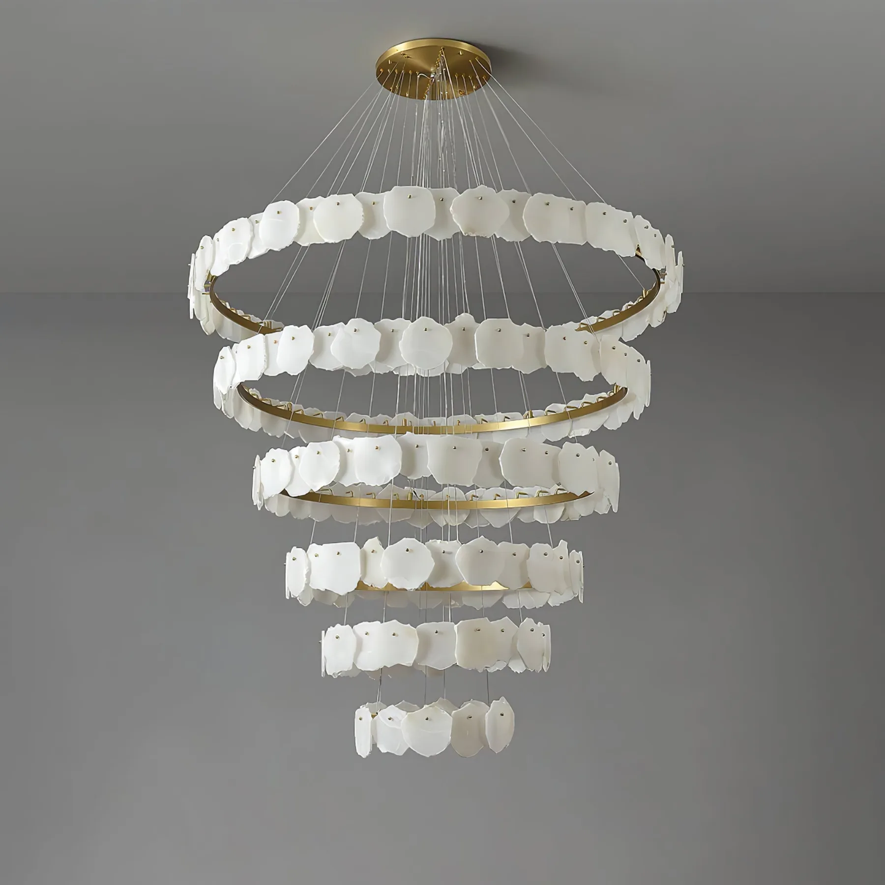 Luminous Alabaster Ring Chandelier image 4