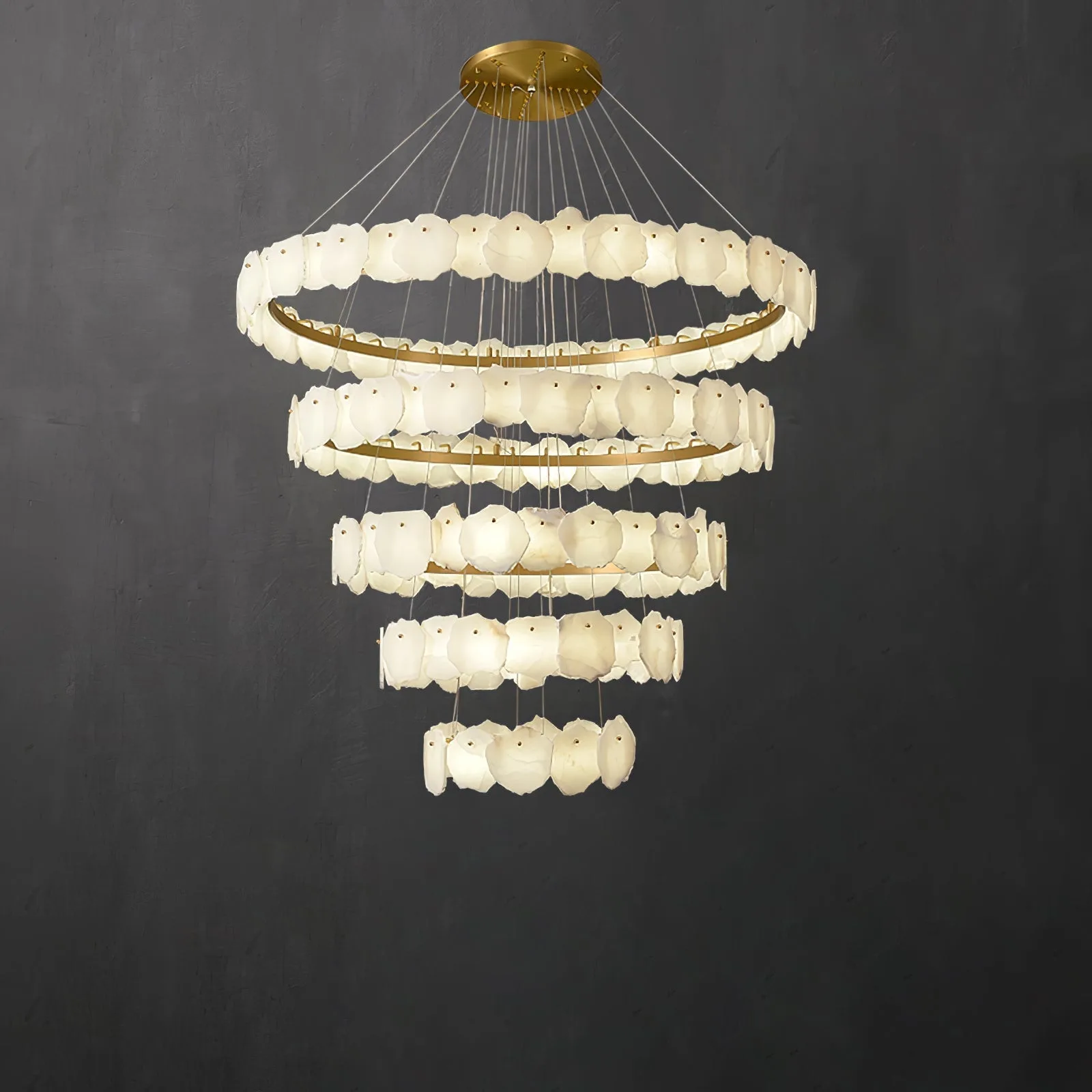 Luminous Alabaster Ring Chandelier custom chandeliers