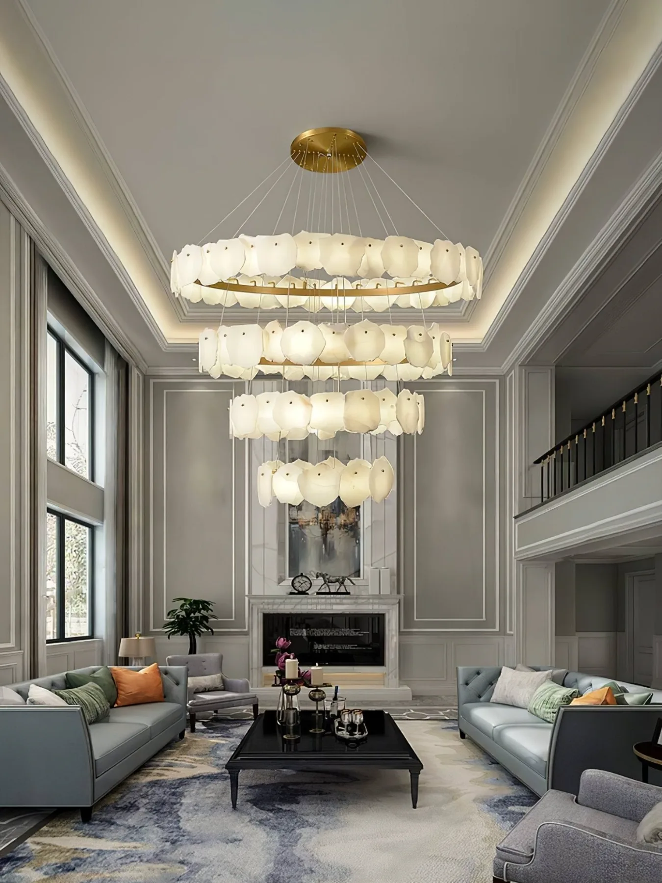 Luminous Alabaster Ring Chandelier image 6
