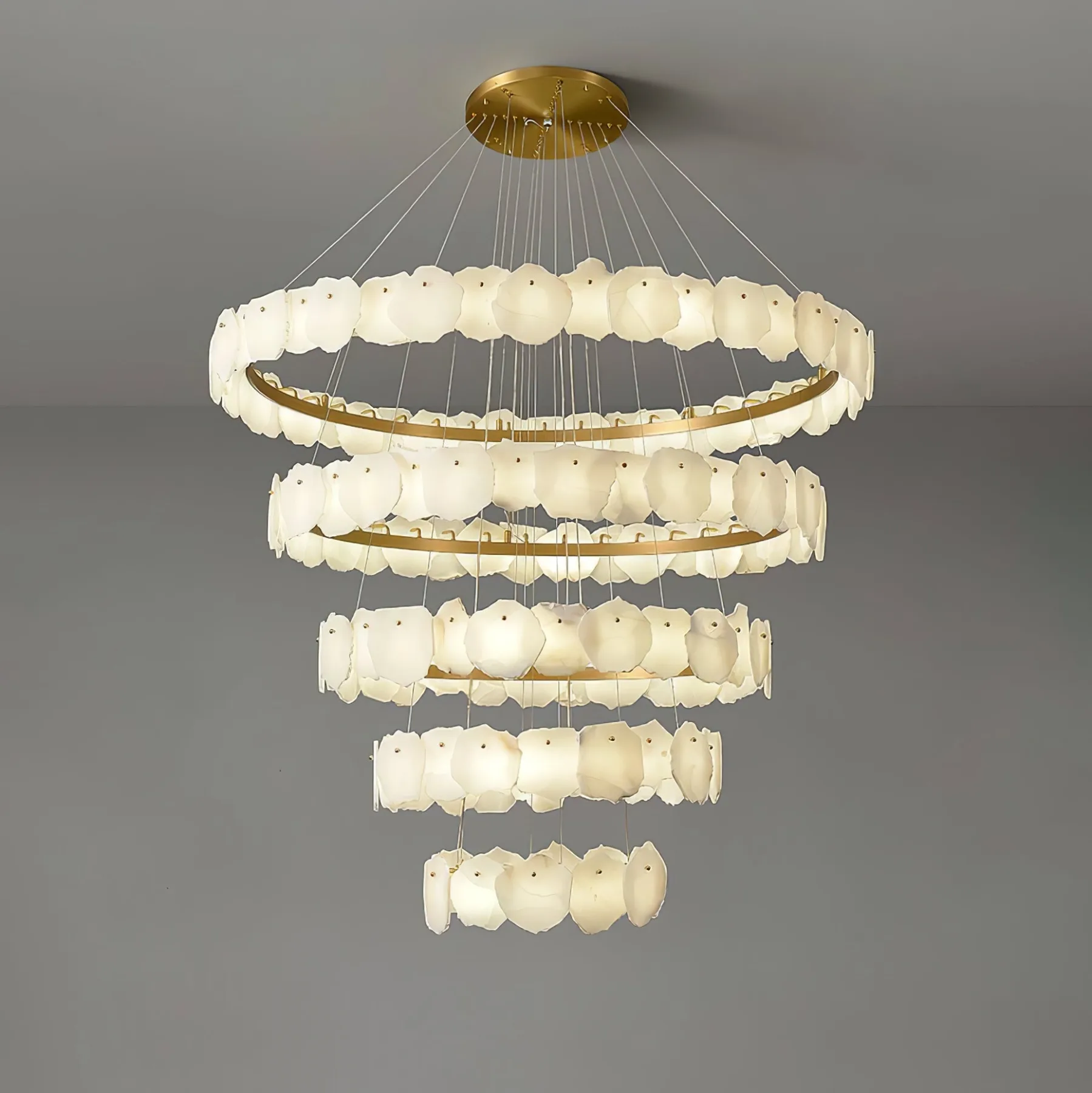 Luminous Alabaster Ring Chandelier image 3