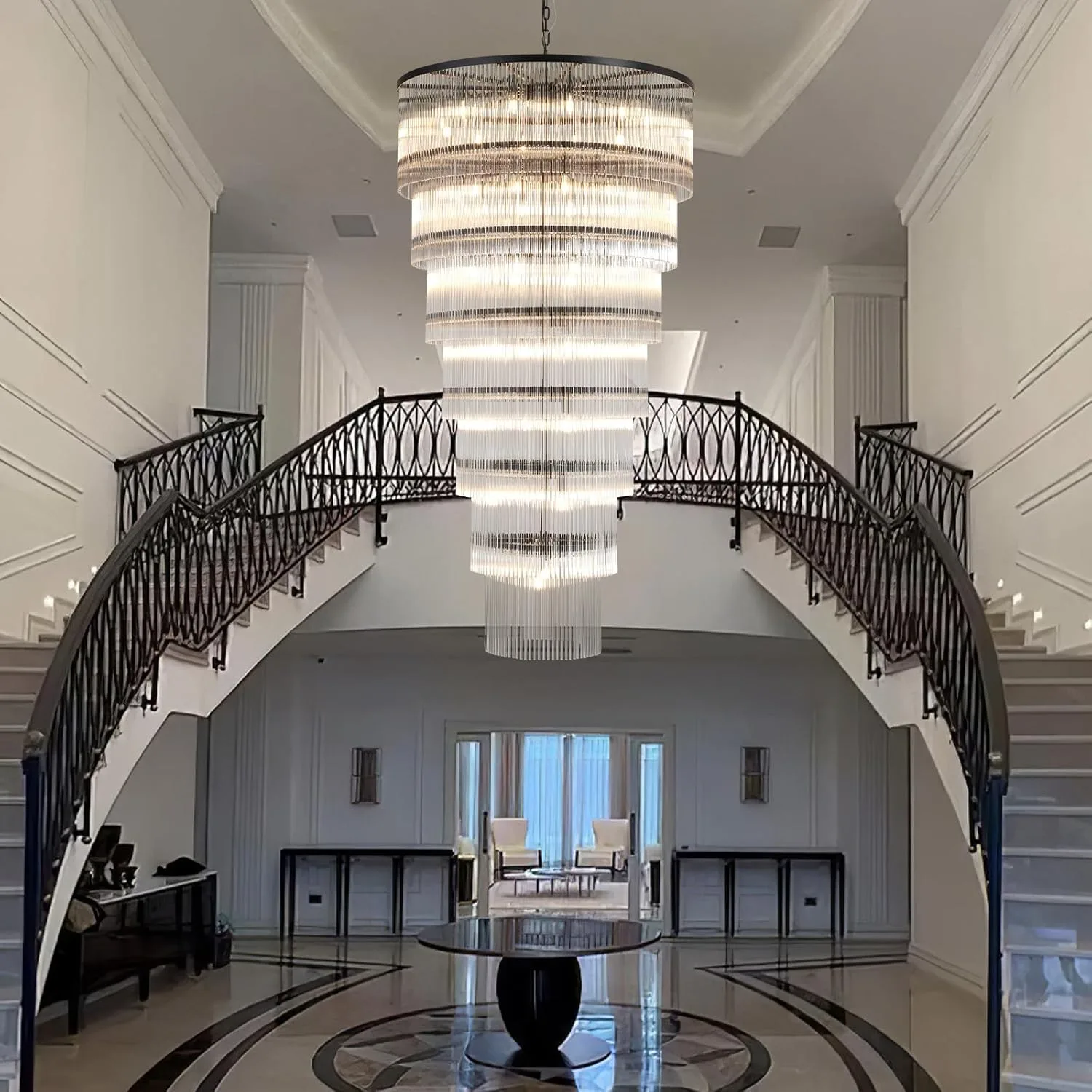 Luminous Crystal Cascade Chandelier image 6