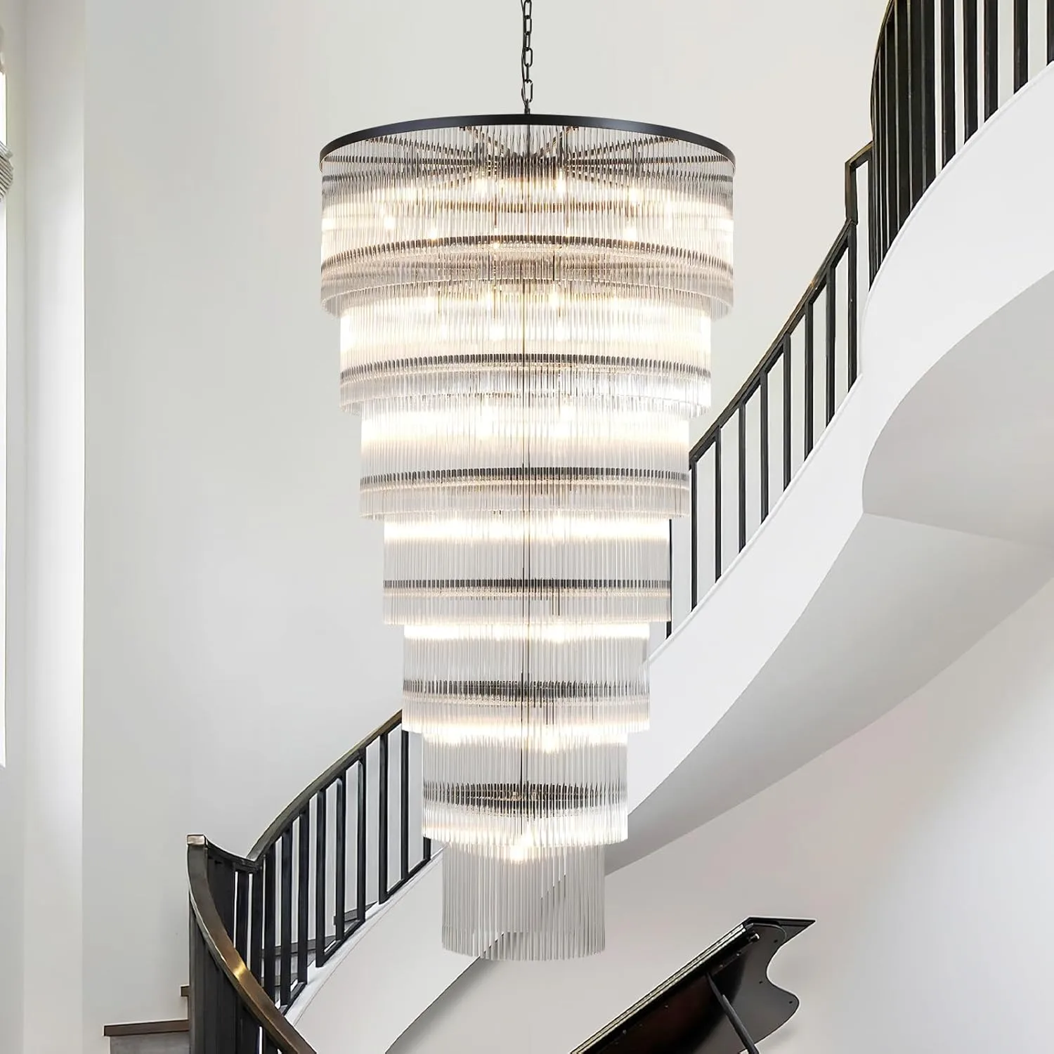 Luminous Crystal Cascade Chandelier image 5