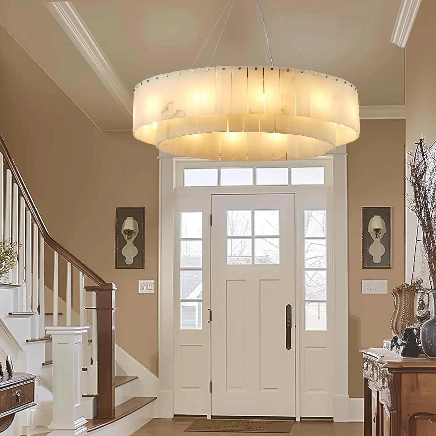 Luminous Shell Alabaster Chandelier custom chandeliers