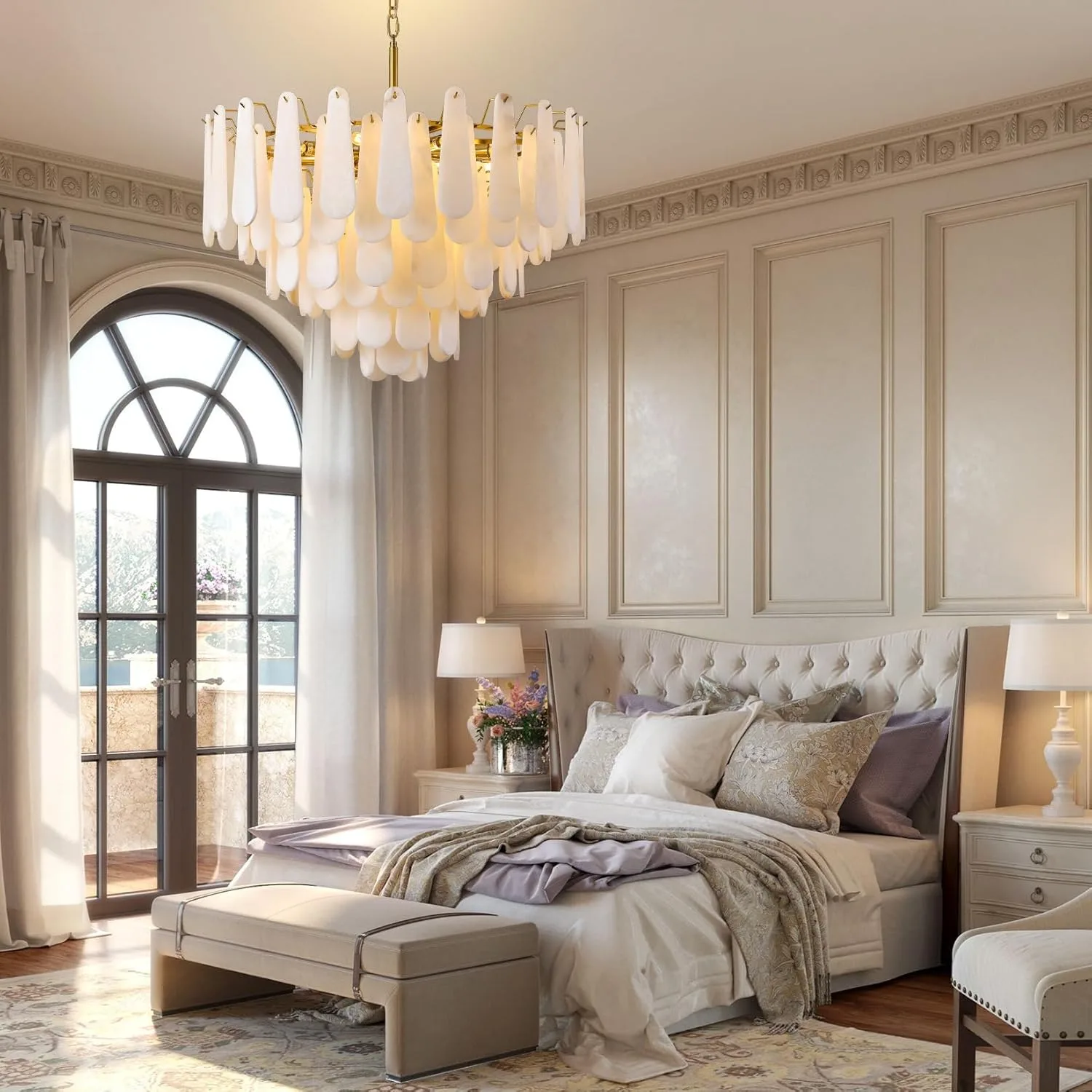 Pearl Droplet Alabaster Chandelier image 2