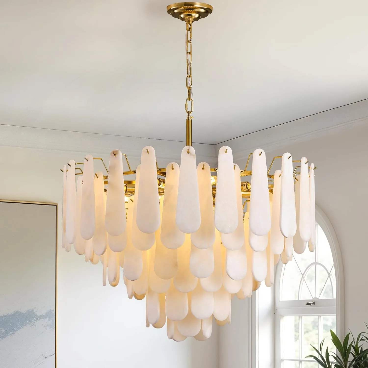 Pearl Droplet Alabaster Chandelier custom chandeliers