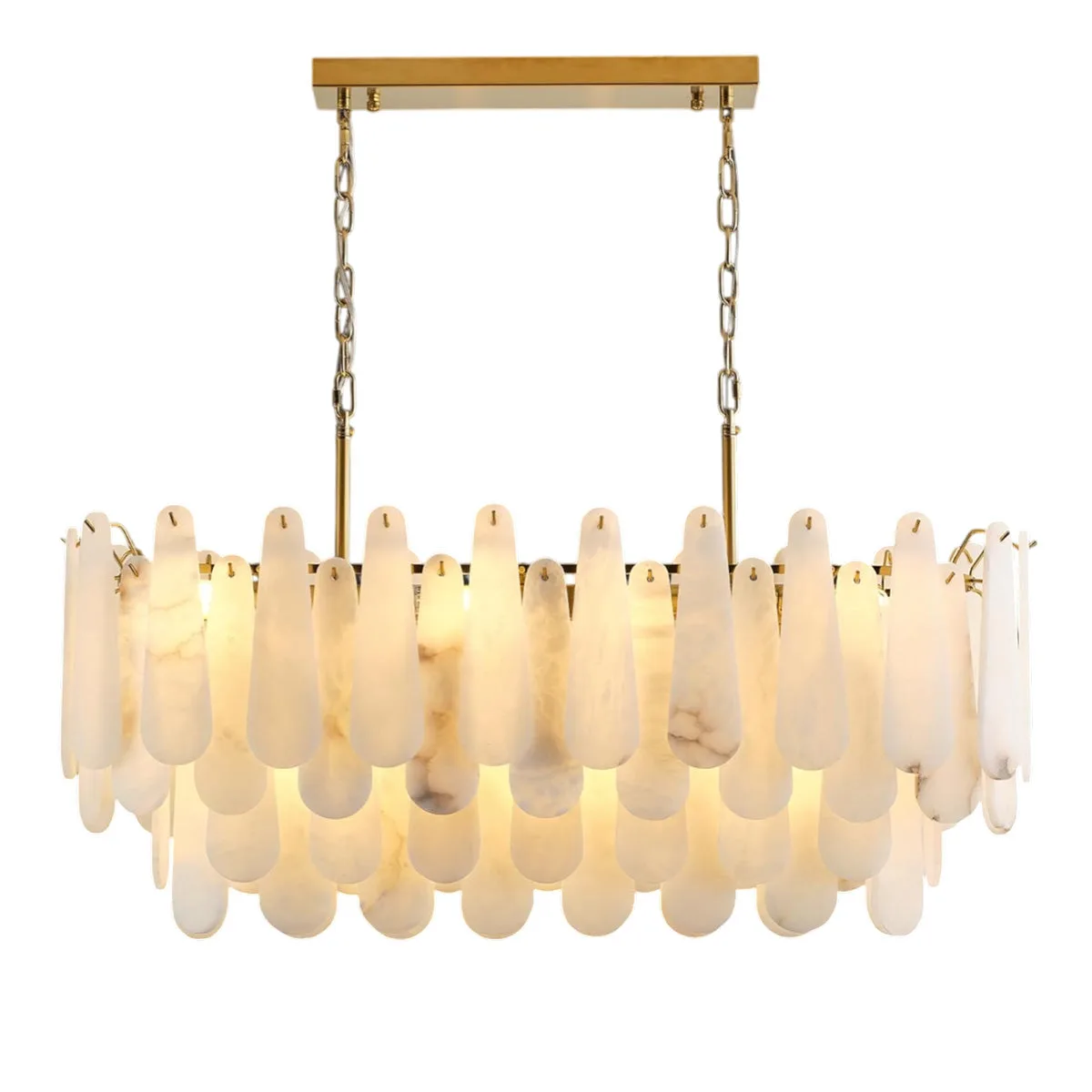 Luminous Alabaster Raindrop Chandelier custom chandeliers