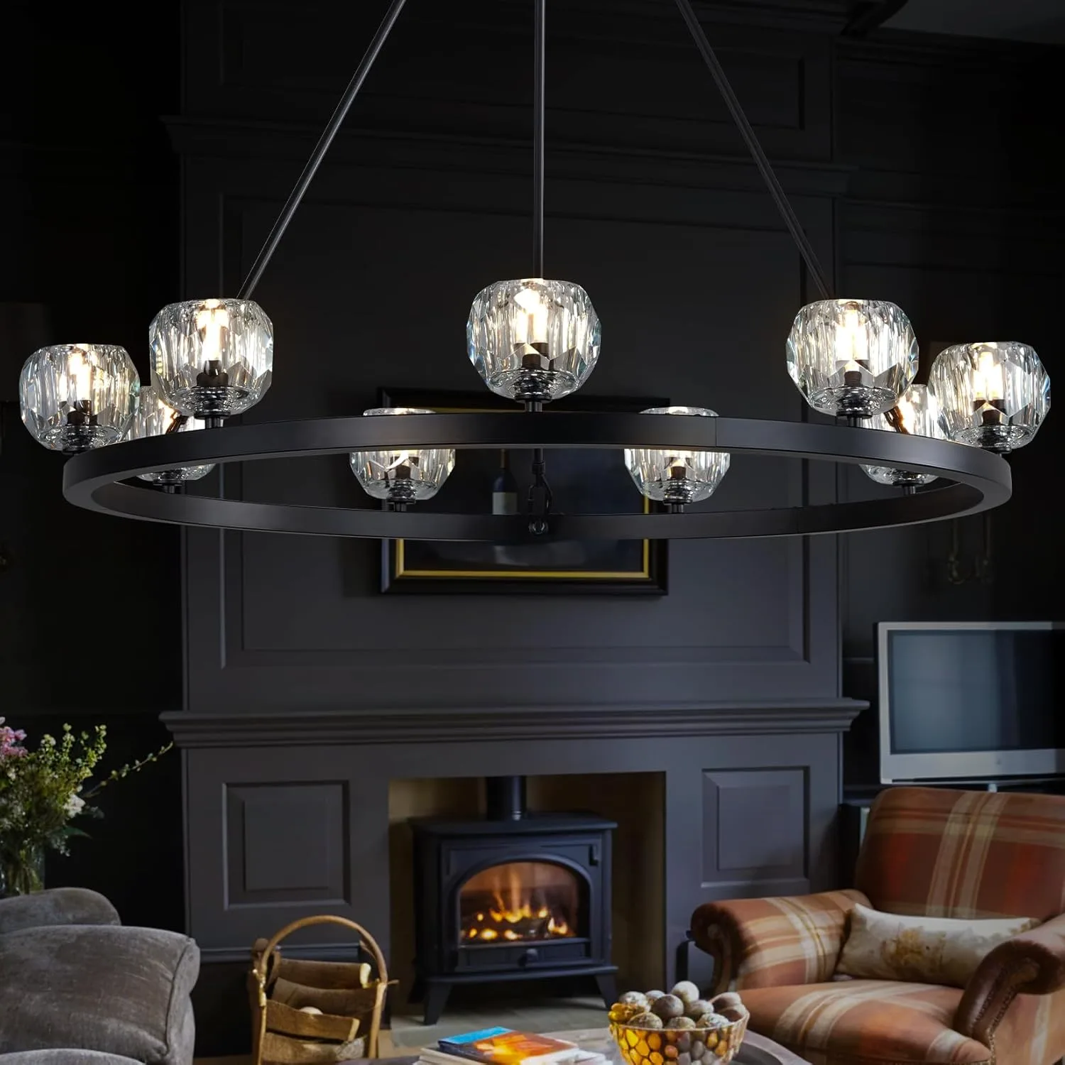 Iron Halo Crystal Chandelier image 4