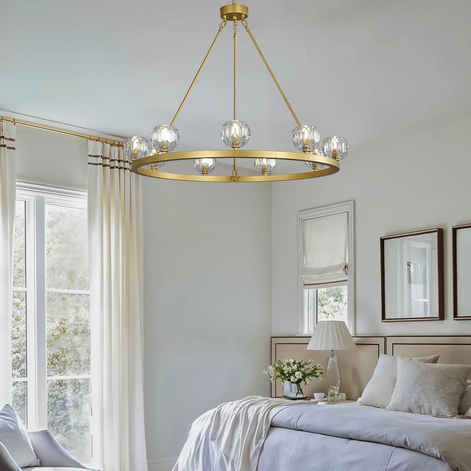 Gilded Crystal Ring Chandelier image 5