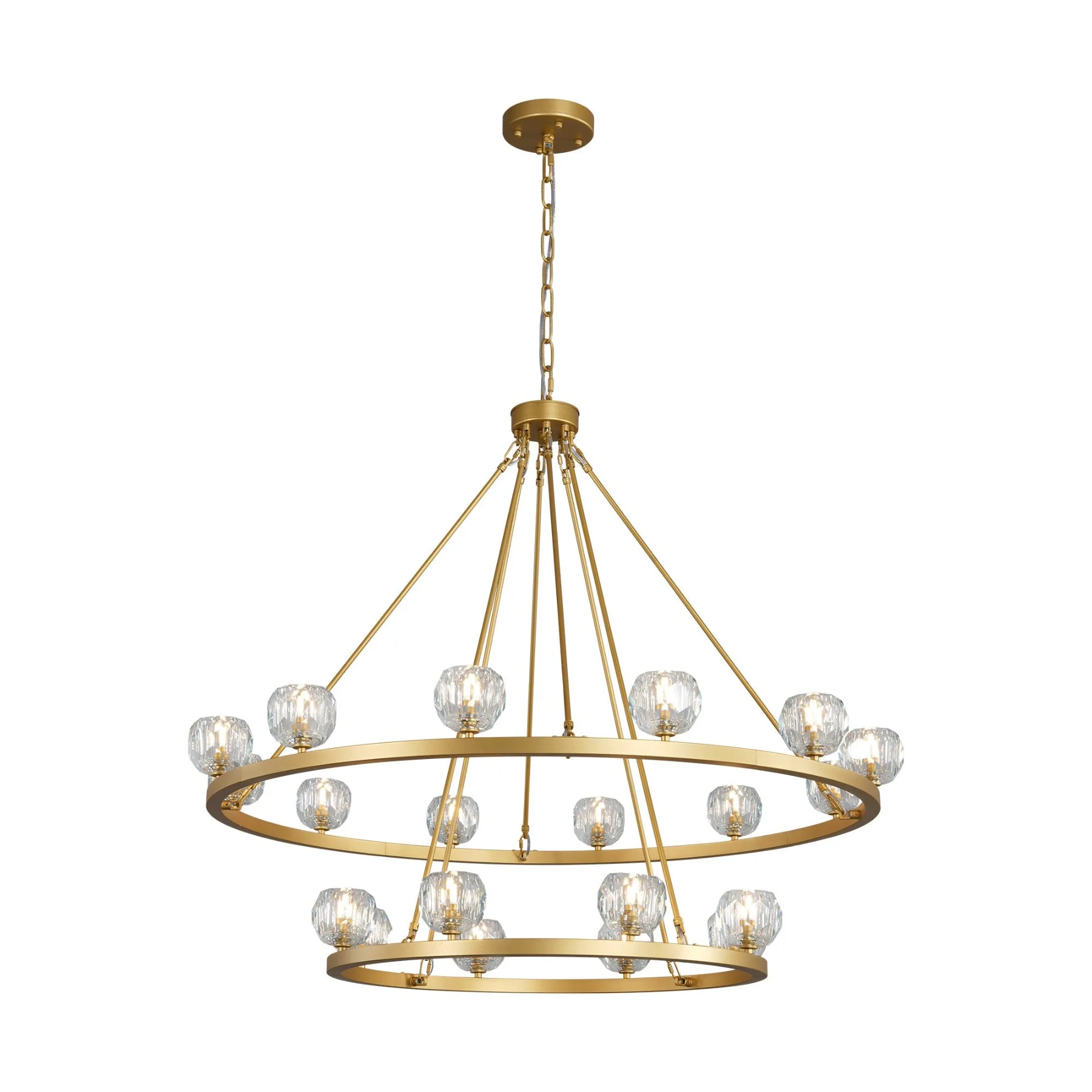 Gilded Ring Glass Chandelier custom chandeliers
