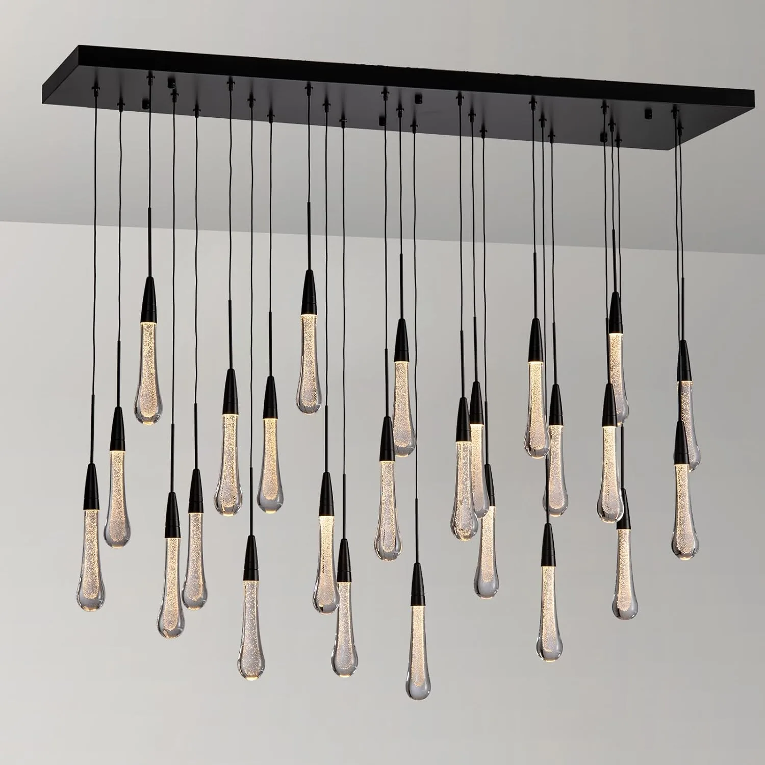 Strata Glass Raindrop Chandelier custom chandeliers
