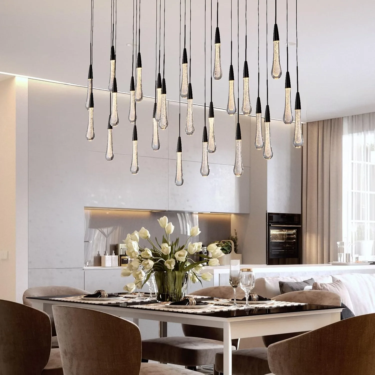 Strata Glass Raindrop Chandelier image 2