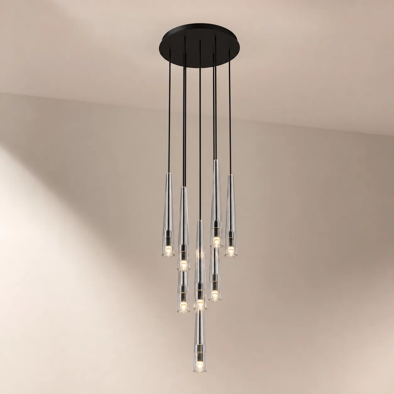 Sleek Glass Cluster Chandelier image 4