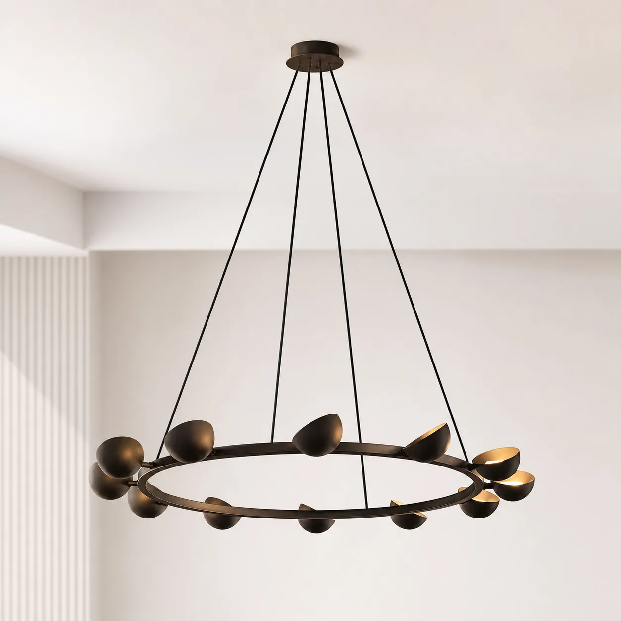Orbiting Bronze Metal Chandelier custom chandeliers