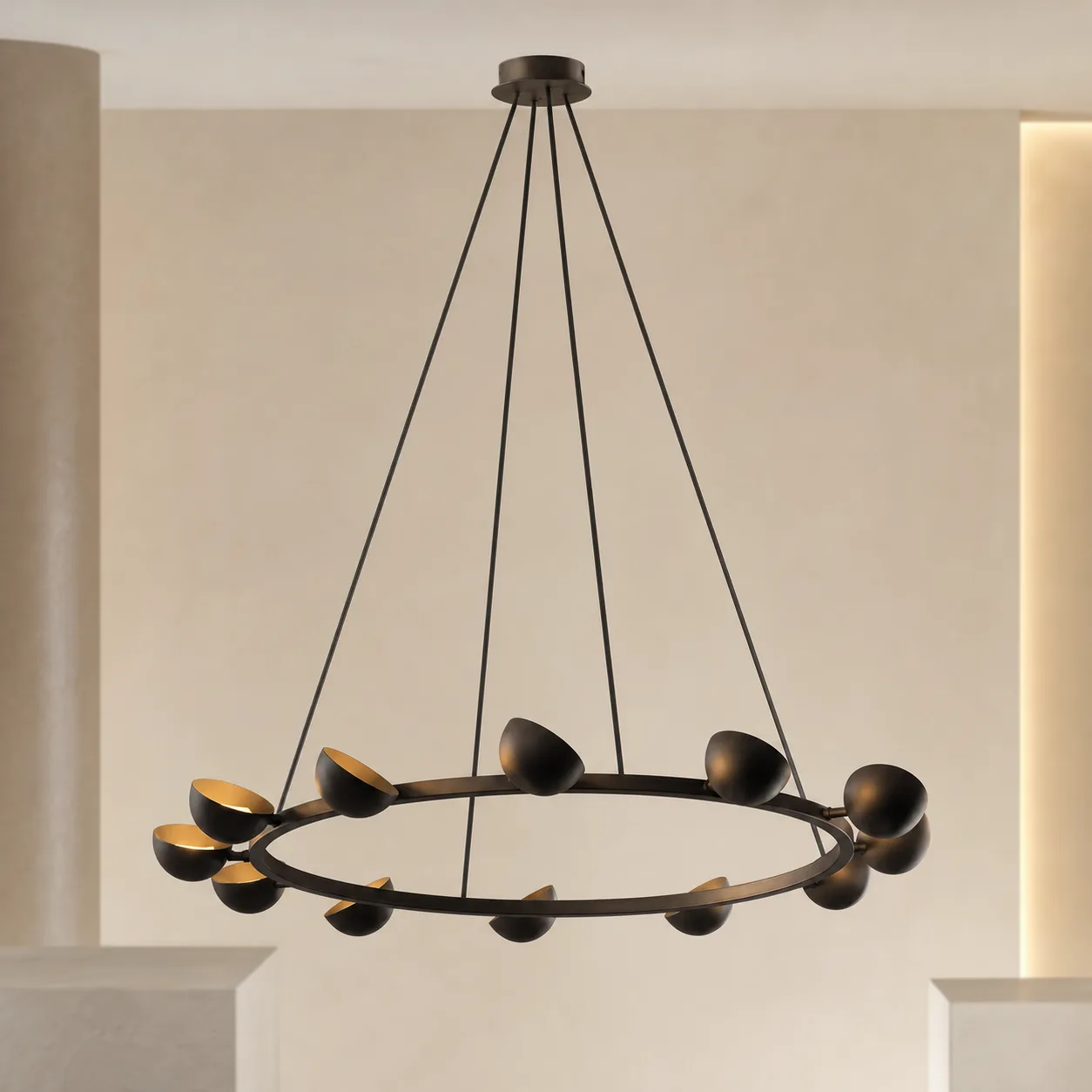 Orbiting Bronze Metal Chandelier image 3