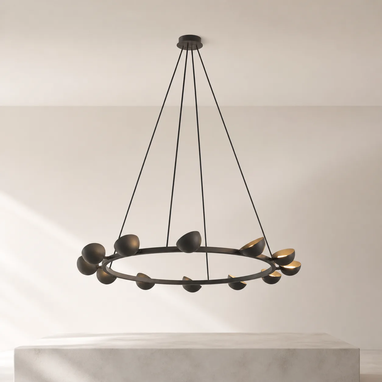 Orbiting Bronze Metal Chandelier image 2