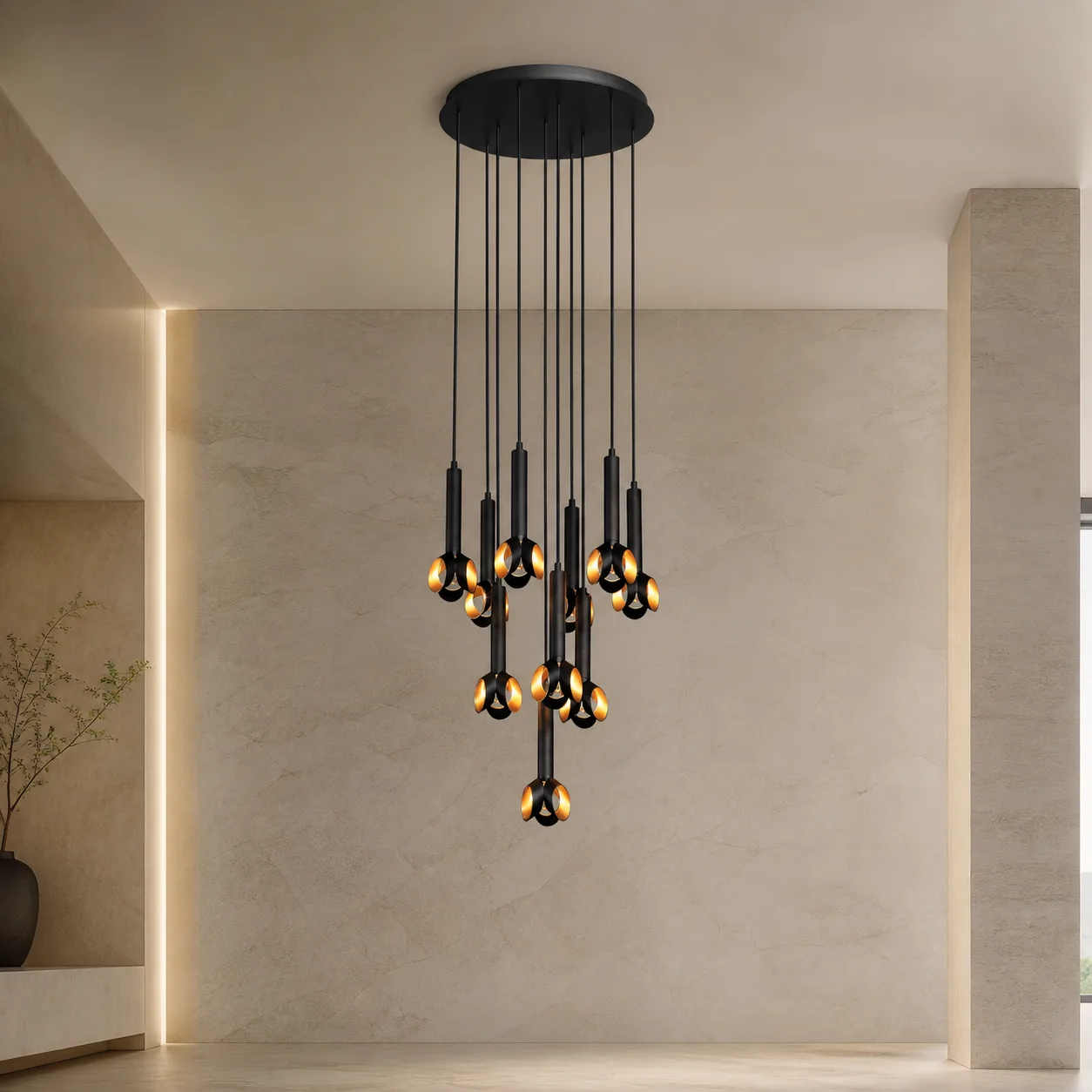 Noir Amber Cluster Chandelier image 6