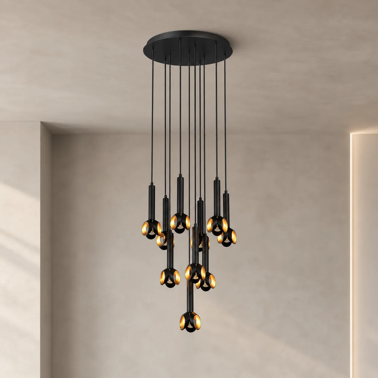 Noir Amber Cluster Chandelier image 5