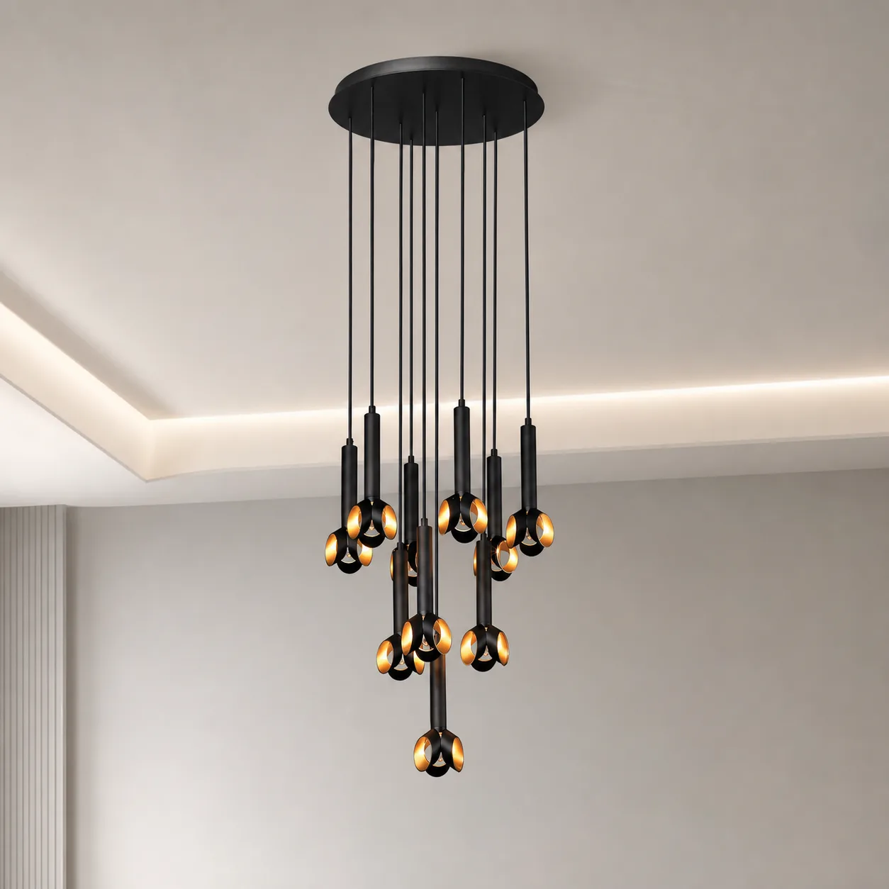 Noir Amber Cluster Chandelier image 4