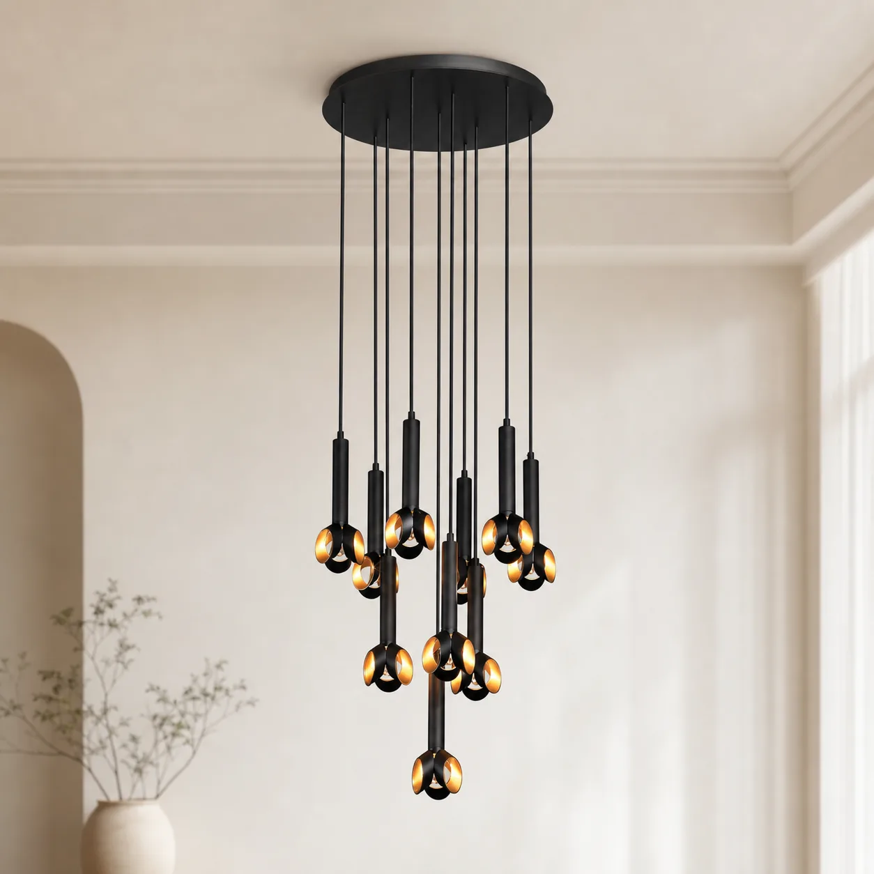 Noir Amber Cluster Chandelier image 3