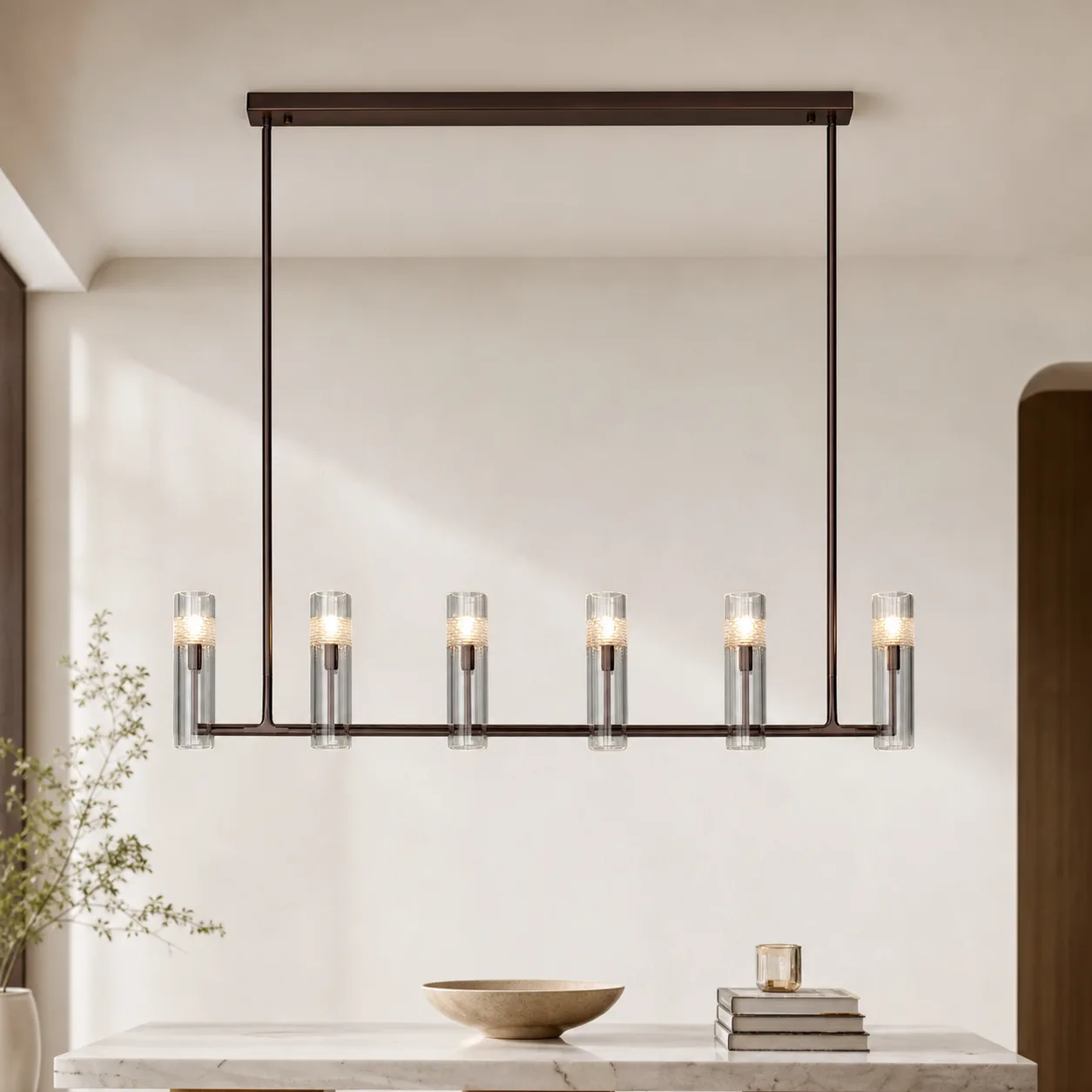 Auburn Glass Linear Chandelier image 5