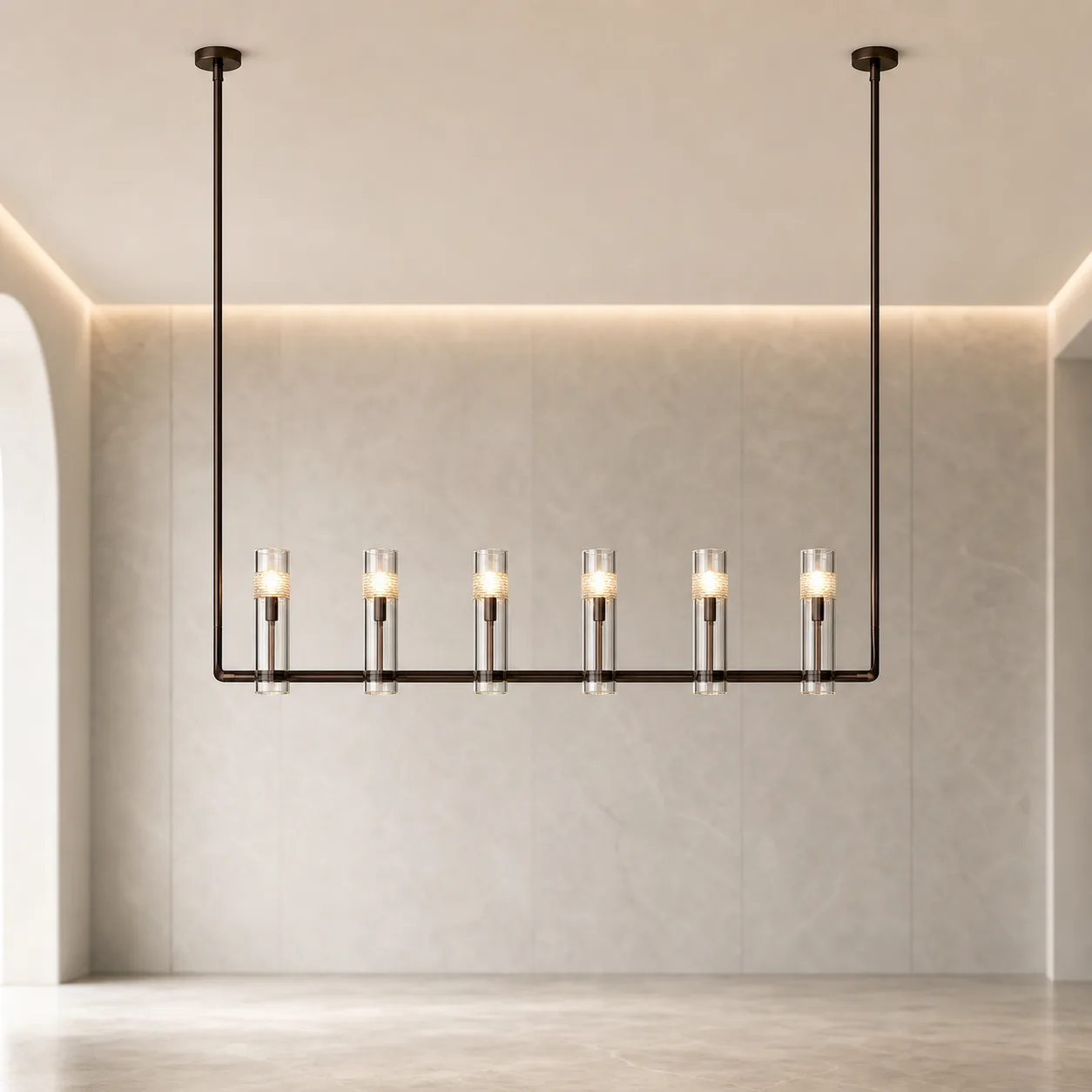 Auburn Glass Linear Chandelier image 6