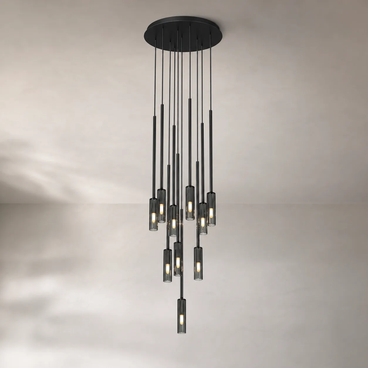Noir Smoked Glass Cascade Chandelier image 5