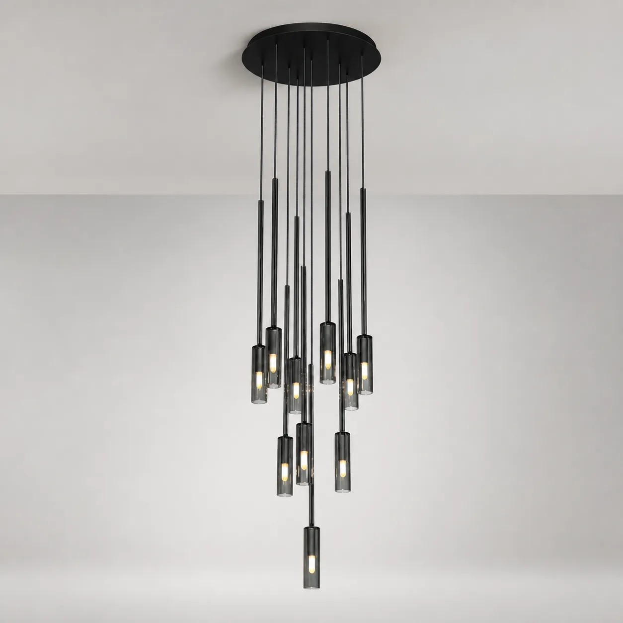 Noir Smoked Glass Cascade Chandelier image 6