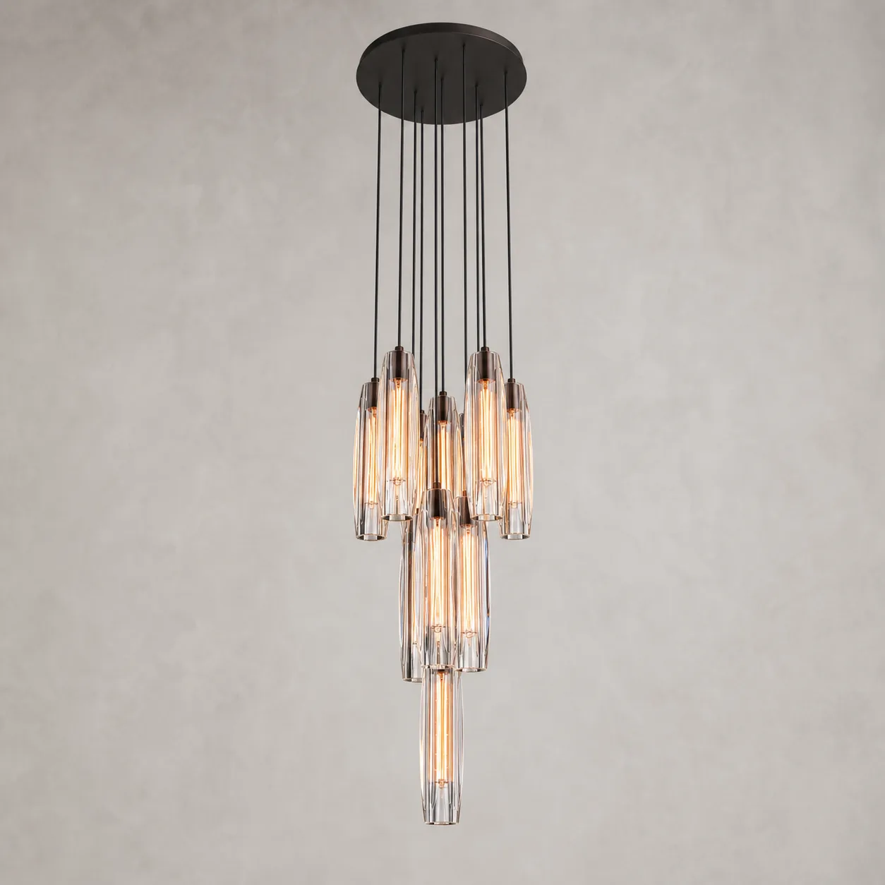 Luminous Smoked Glass Chandelier image 5