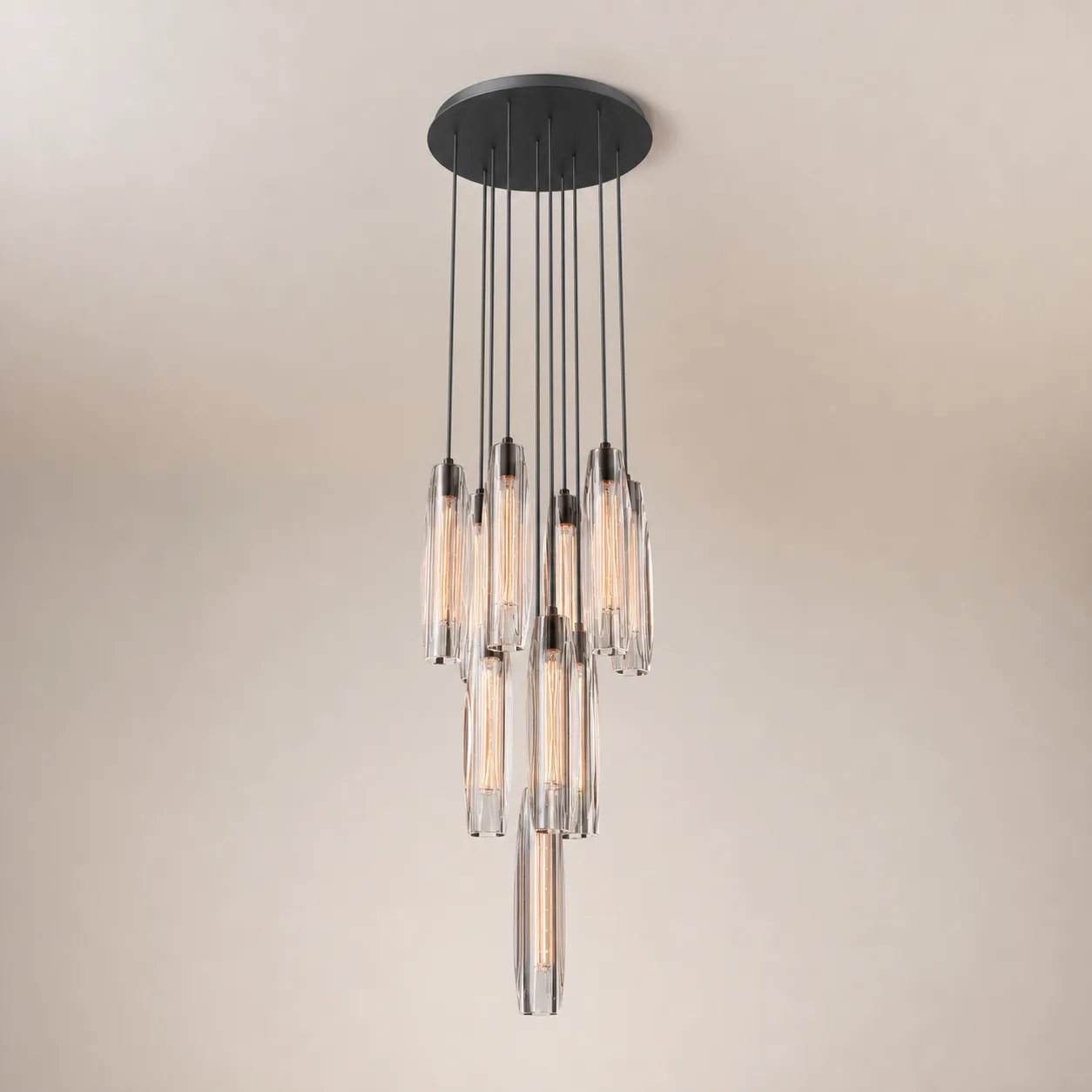 Luminous Smoked Glass Chandelier image 6