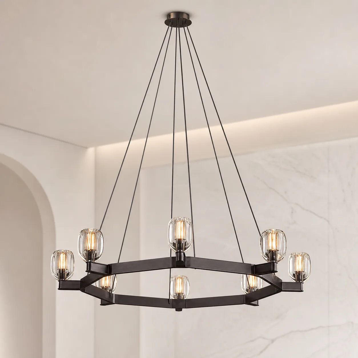 Arcane Iron Glass Chandelier image 4